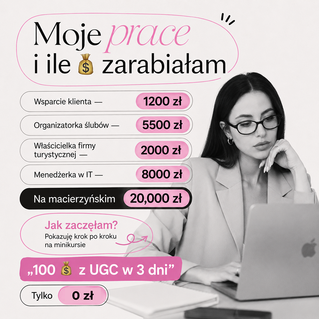 Weronika Uszko Facebook ad: 3-dniowy mini-kurs online o UGC