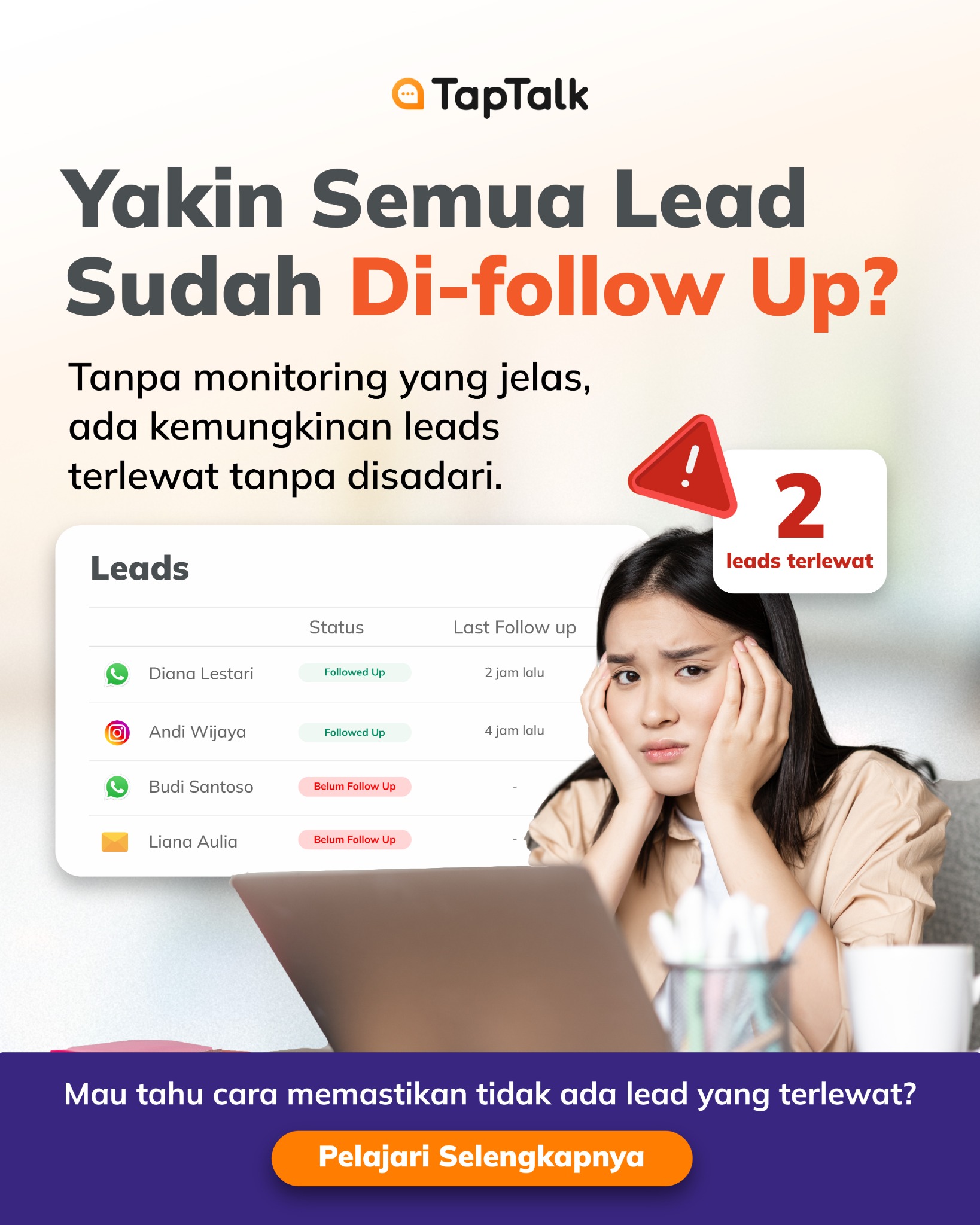 TapTalk.io Facebook ad: Omzet Nggak Harus Ikut Libur