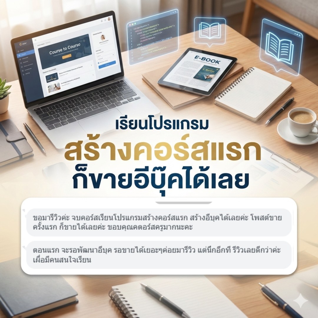 เควิน ธีรศักดิ์ - สอนใช้คำทำออนไลน์ Facebook ad: รีวิวโปรแกรมสร้างคอร์สแรก เสร็จไวในวันเดียว