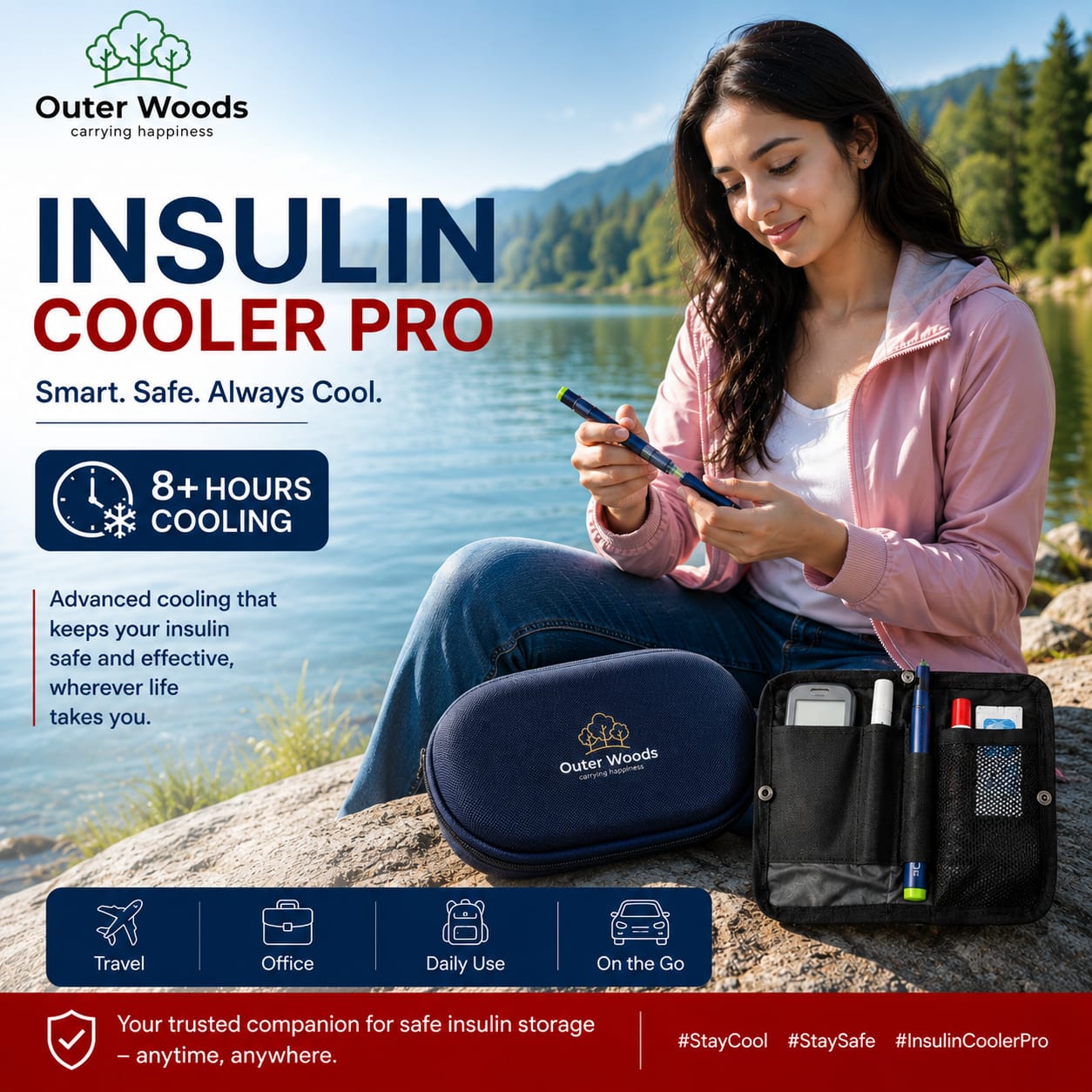 Outer Woods Facebook ad: Insulin Cooler Bag Pro, Hard Case Travel Case for…