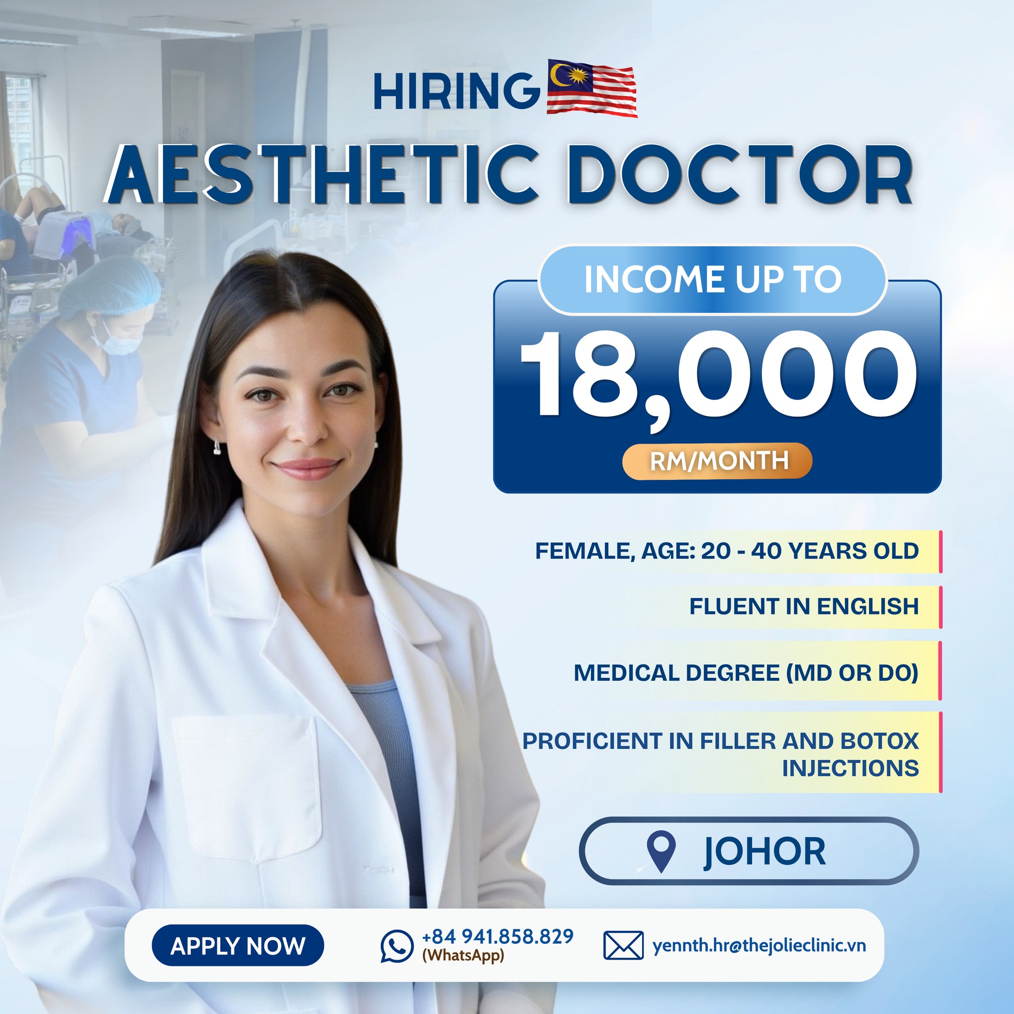 Beauty Clinic Recruitment Malaysia Facebook ad: TURN YOUR SKILLS INTO RM18,000/MONTH