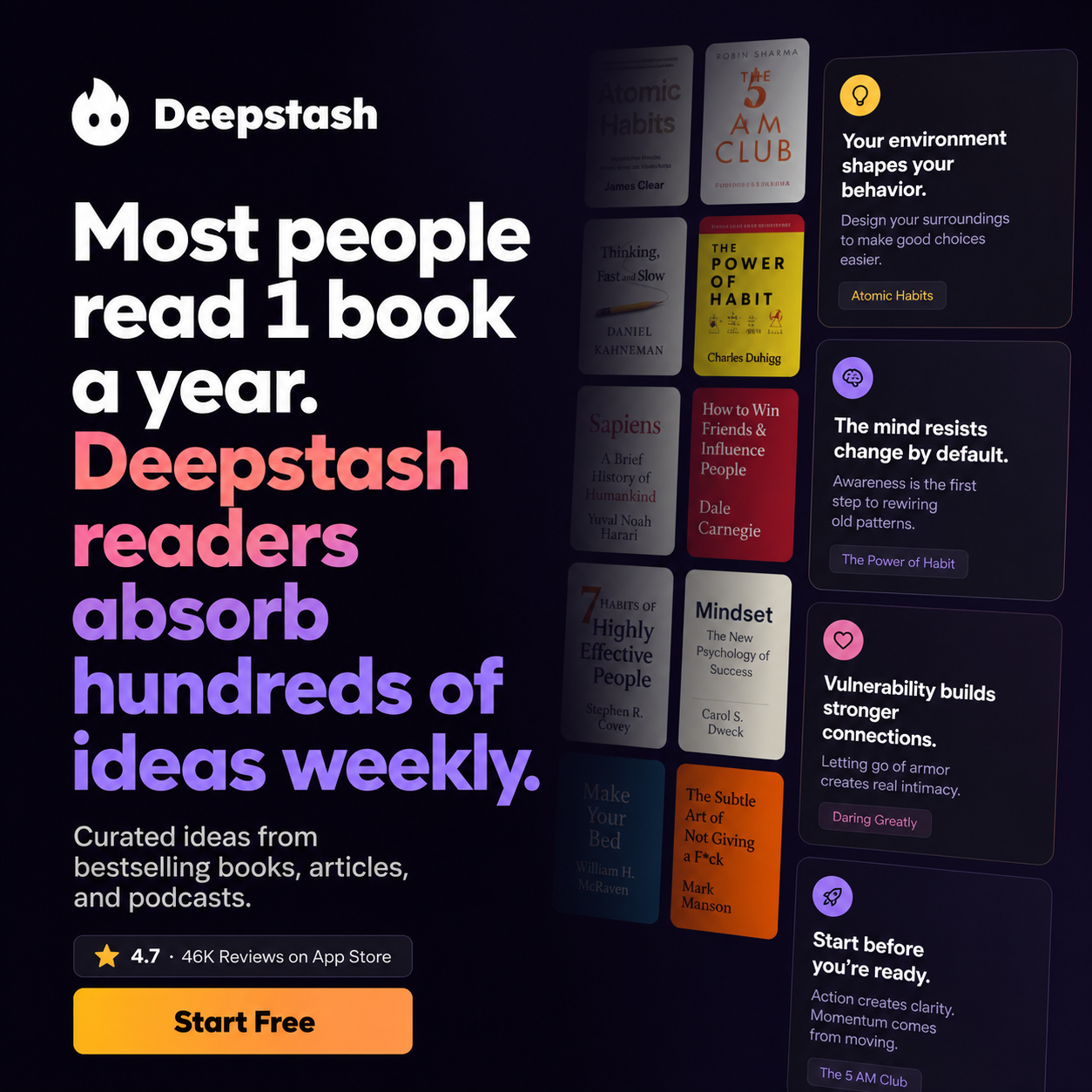 Deepstash Facebook ad