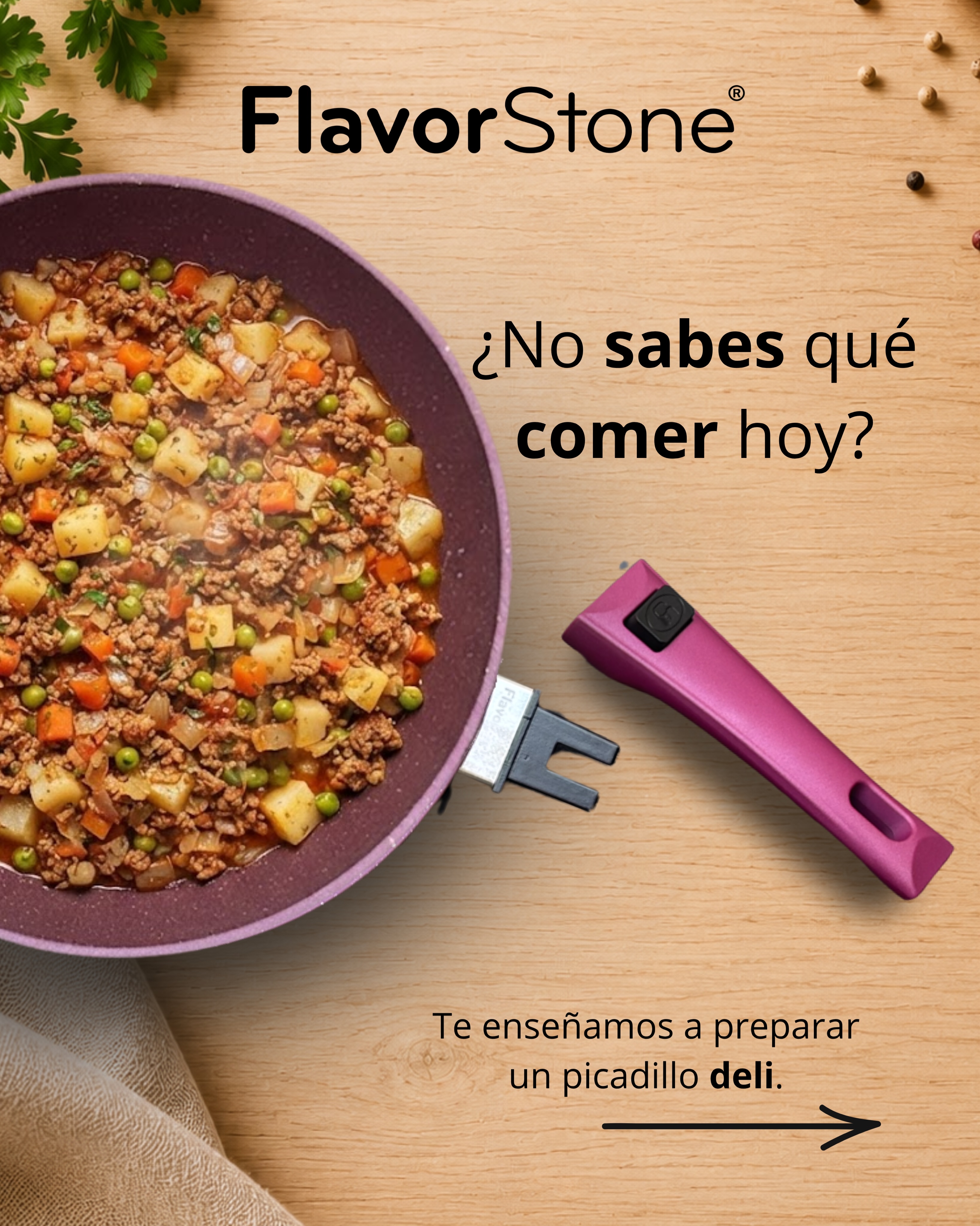 Flavorstone México Facebook ad: ¿No sabes qué cocinar hoy?