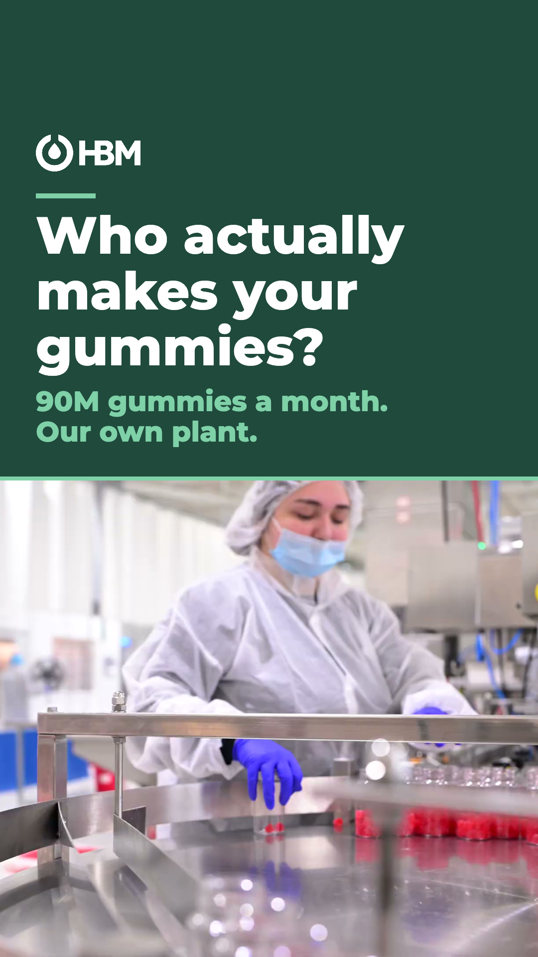Health & Beauty Manufacturing Facebook ad: Made In-House. Not Brokered Out.