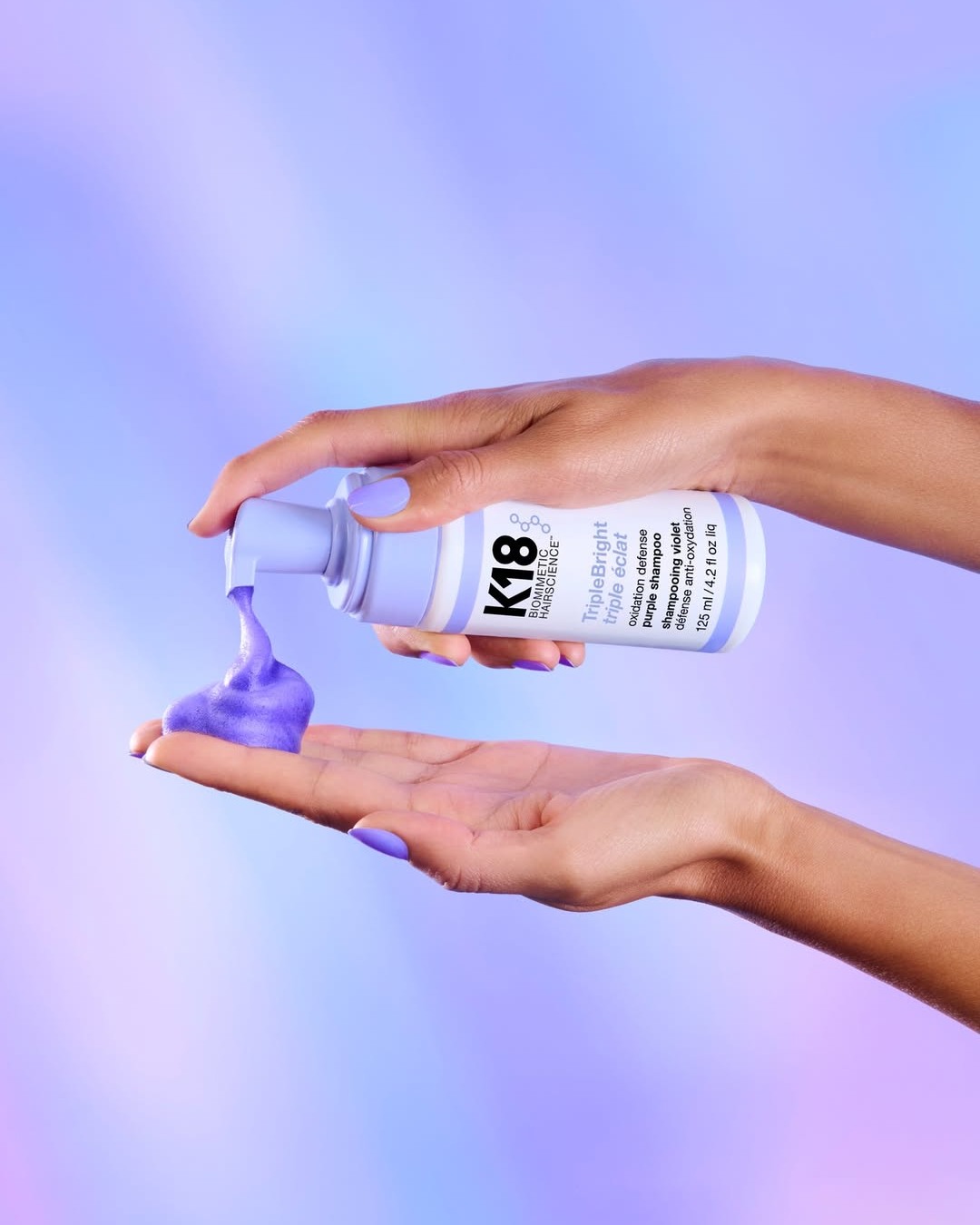 K18 Hair Latvia Facebook ad: Vai jau izmēģināji K18 TripleBright violeto šampūnu?