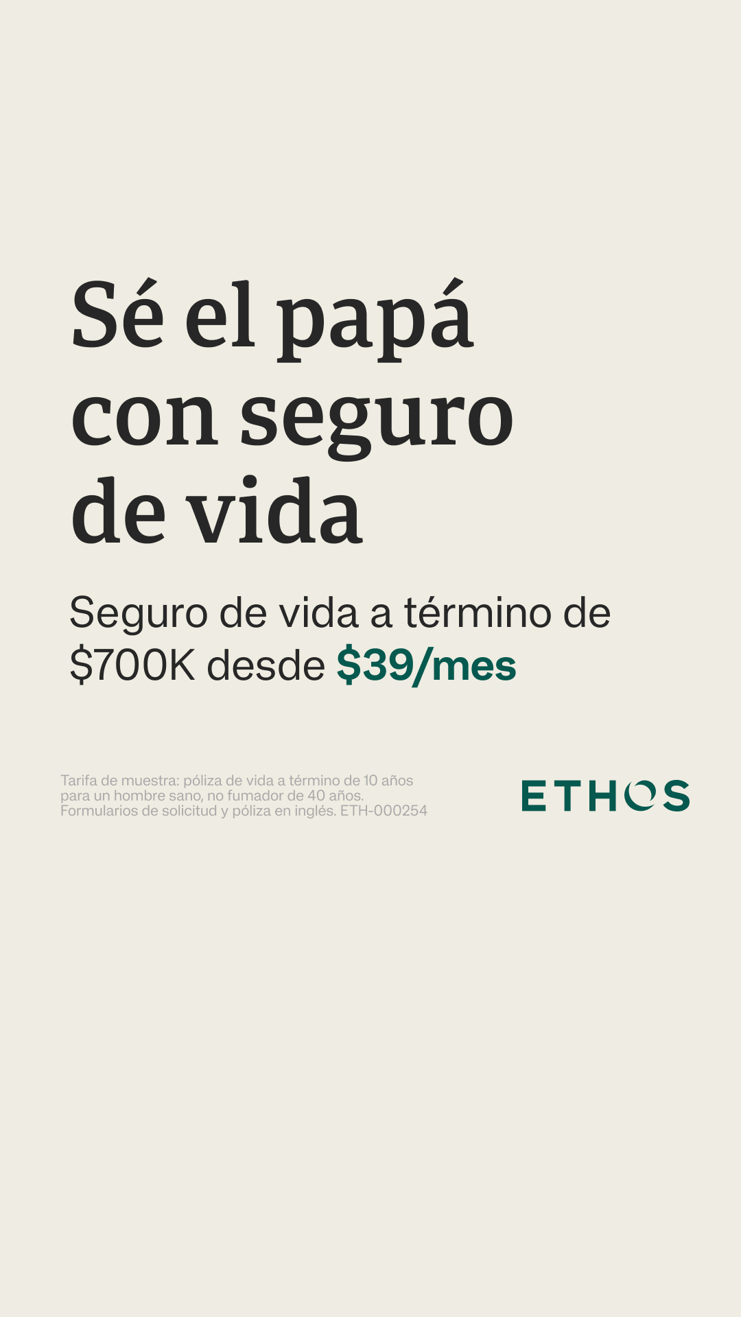 Ethos Facebook ad