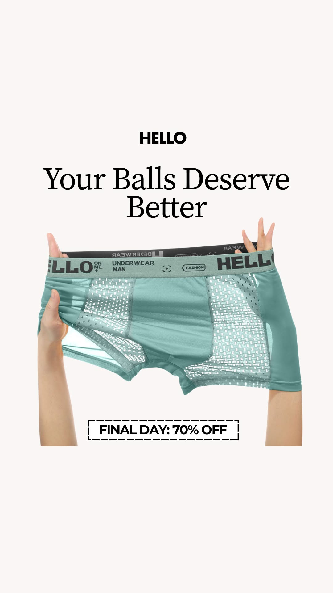HELLO - The Only Underwear You'll Ever Need Facebook ad