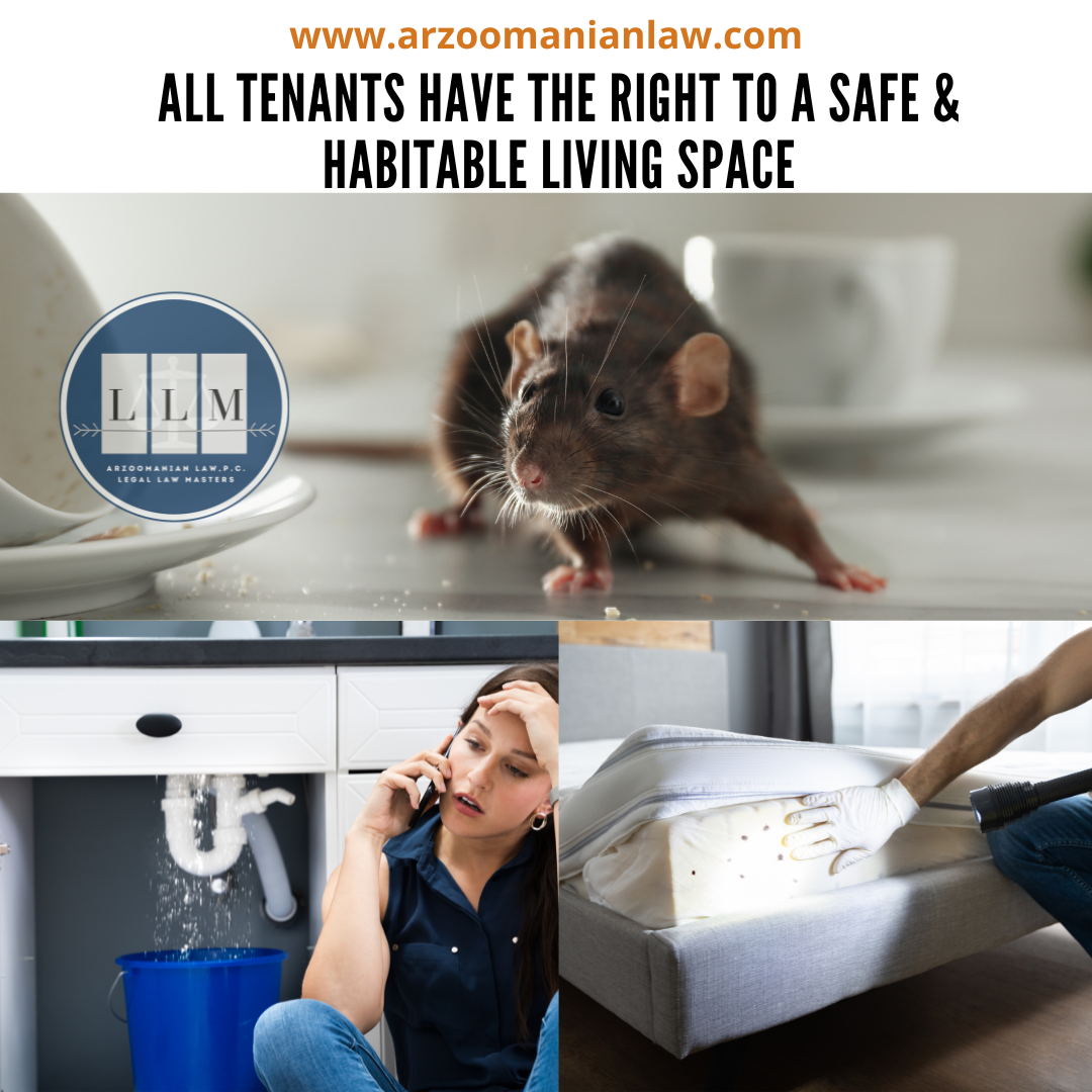Arzoomanian Law, P.C. Facebook ad: All Tenants deserve a safe, habitable living space.