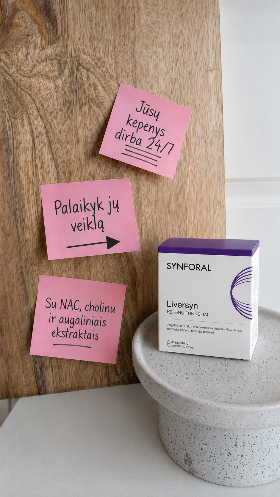 Synforal Facebook ad: Palaikykite kepenų veiklą natūraliai