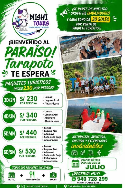 Mishi Tours TPP Facebook ad: REALIZA TU RESERVA