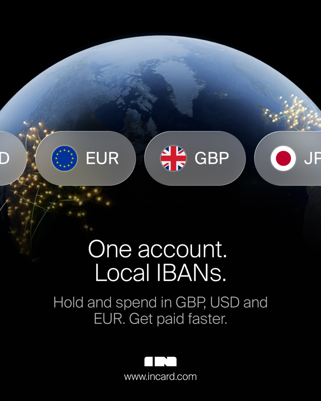 Incard Facebook ad: Global business, local convenience.