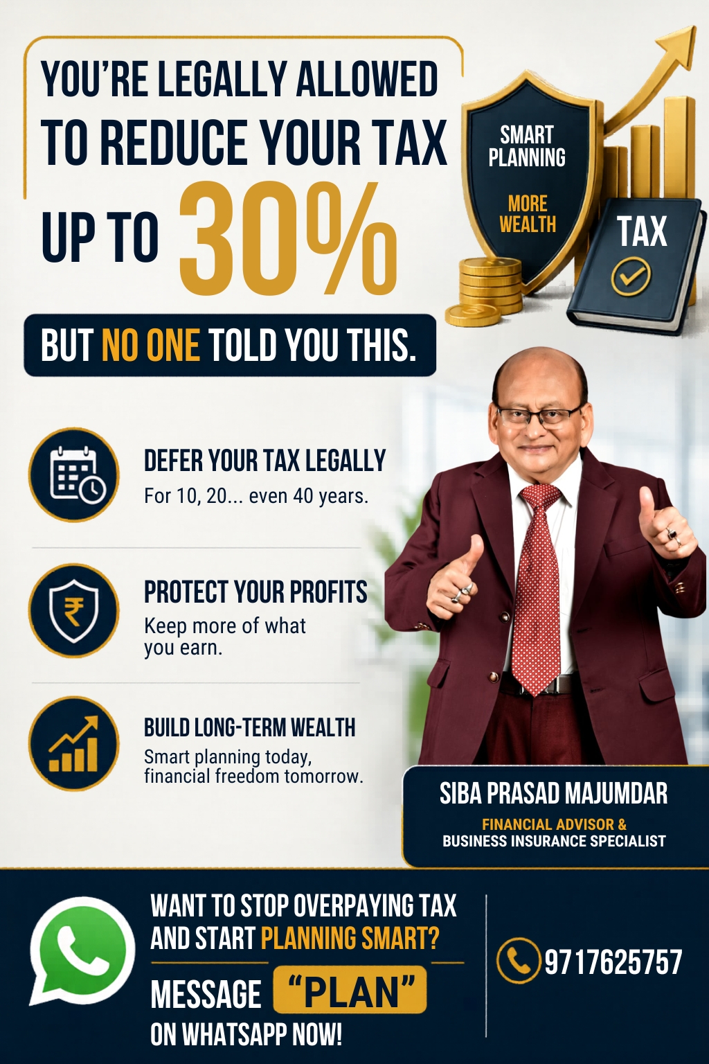 Sib Majumdar Facebook ad: Reduce Your Business Tax Legally by Up to 30%