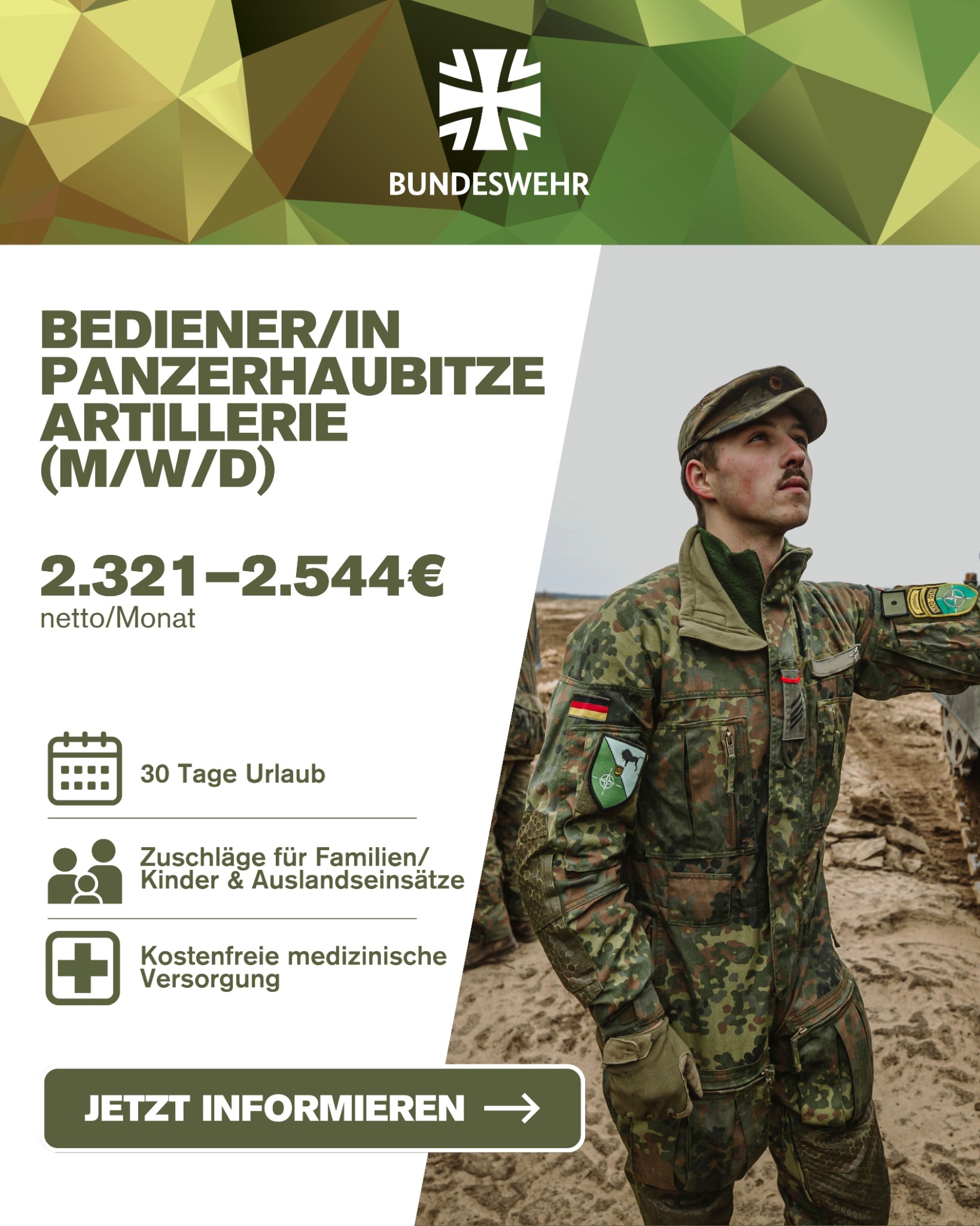 Simplejobs Facebook ad: Sicherer Job: 2.321-2.544 € netto