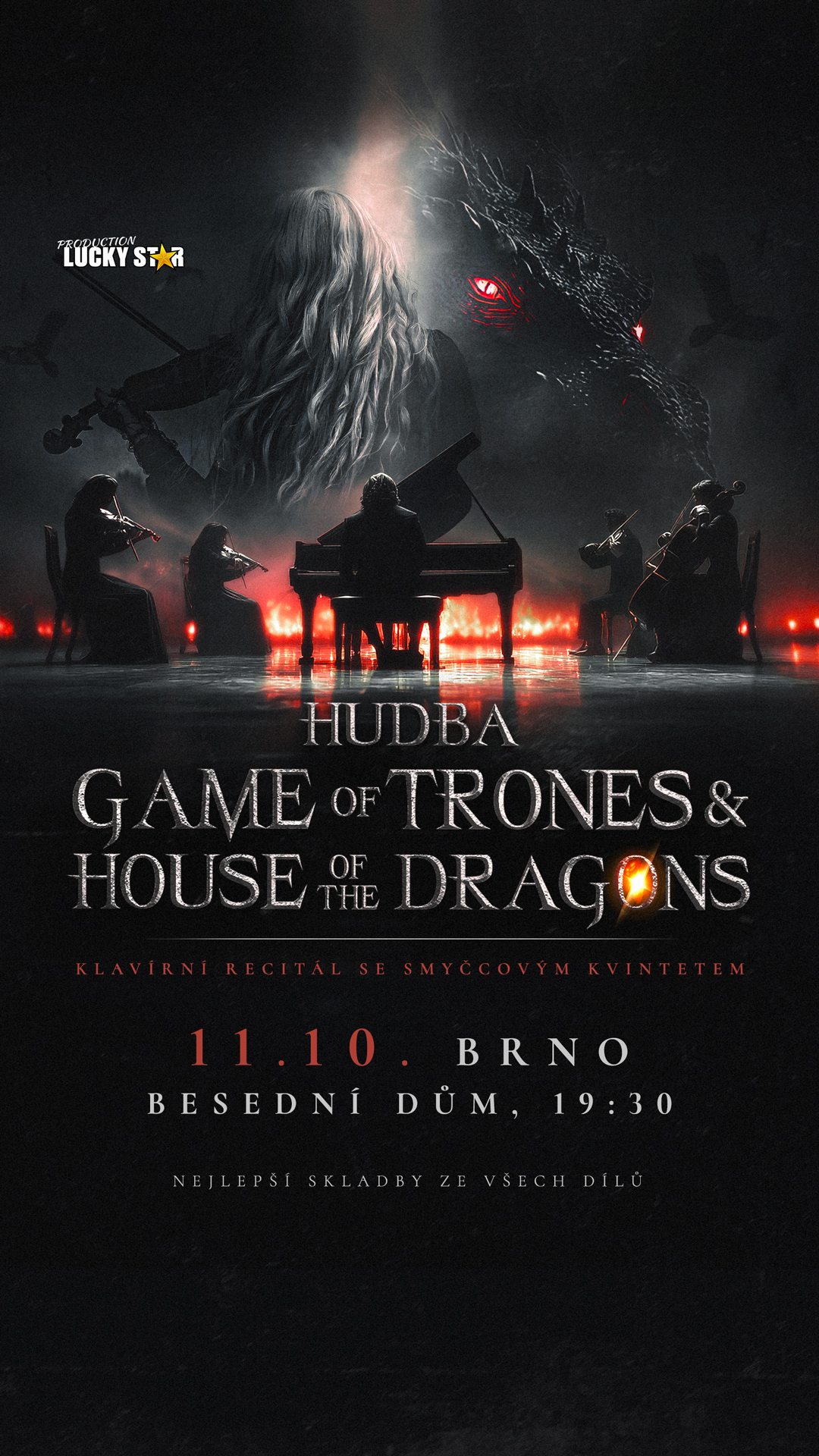 Luckystar Production Facebook ad: Game of Thrones and House of the Dragon in concert