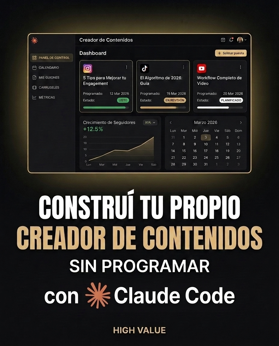 Nicolas Sosa Facebook ad: Construí un Creador de Contenidos completo.