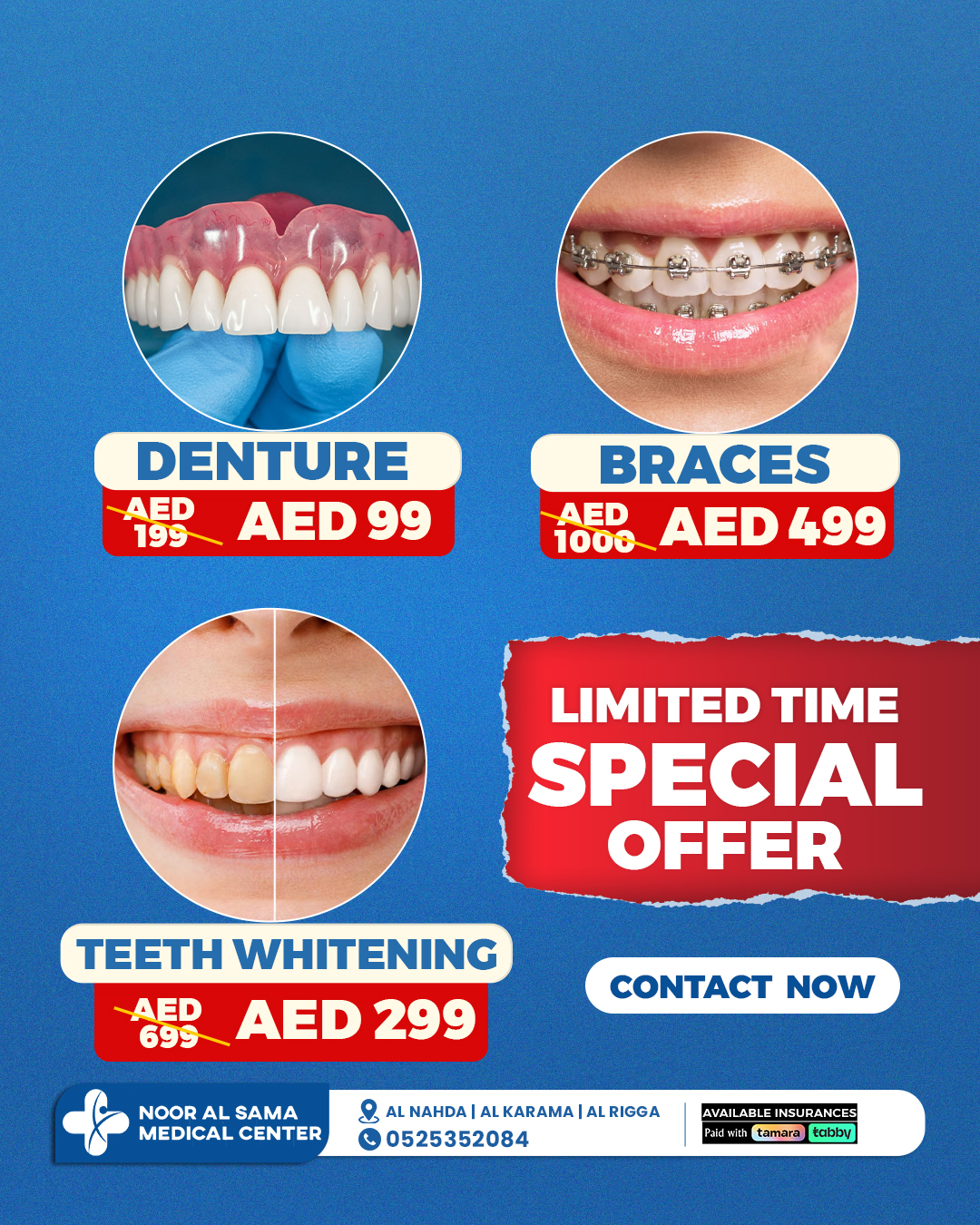 Noor Al Sama Clinic Facebook ad from May 16, 2025
