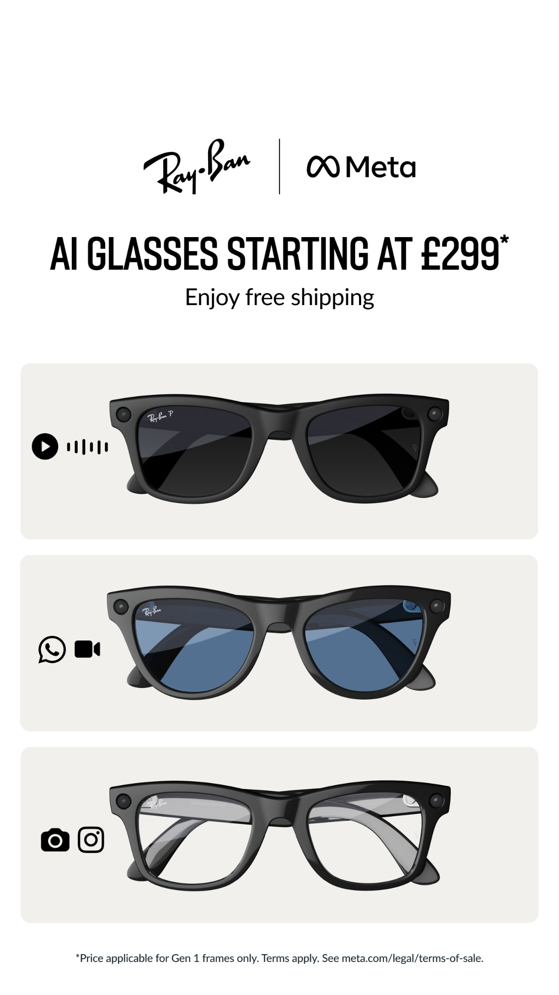 Ray-Ban Meta Facebook ad
