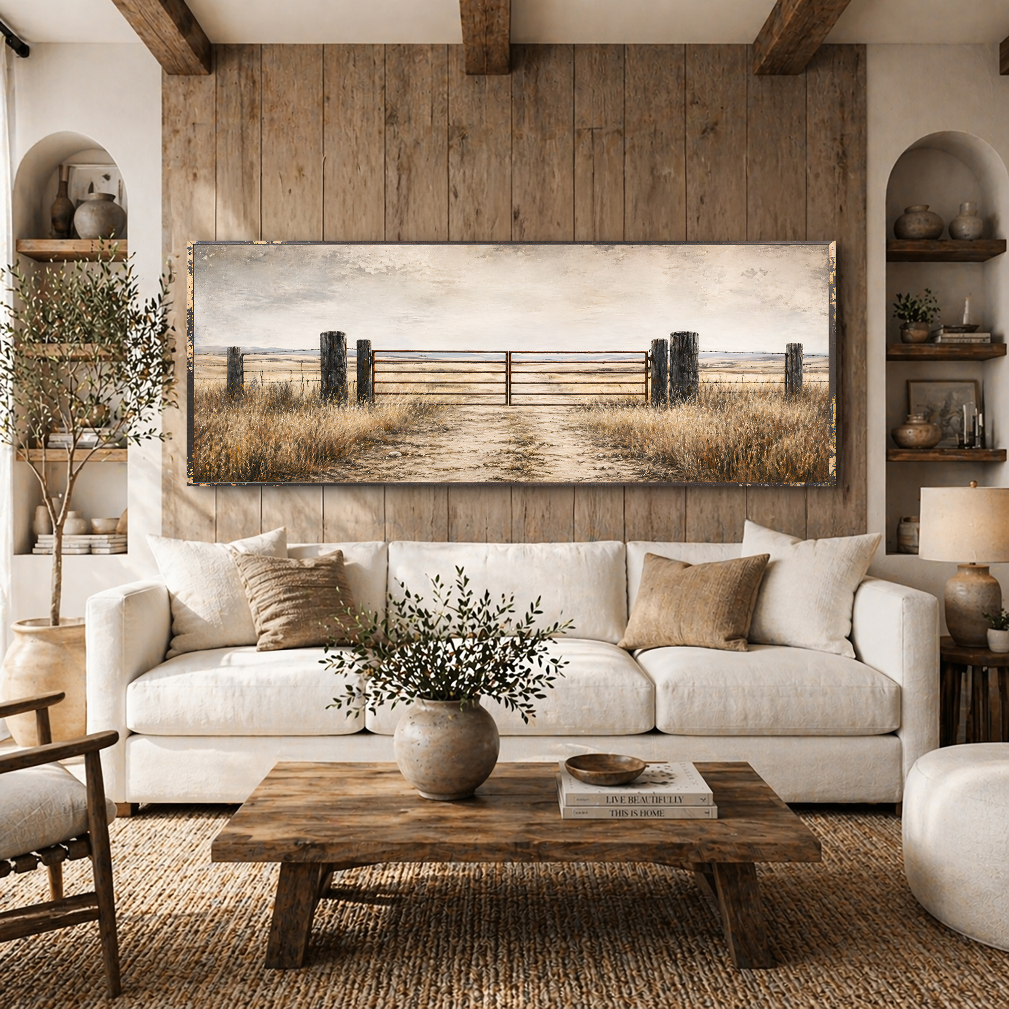 Tailored Canvases - Personalized Art Facebook ad: Rustic Ranch Gate