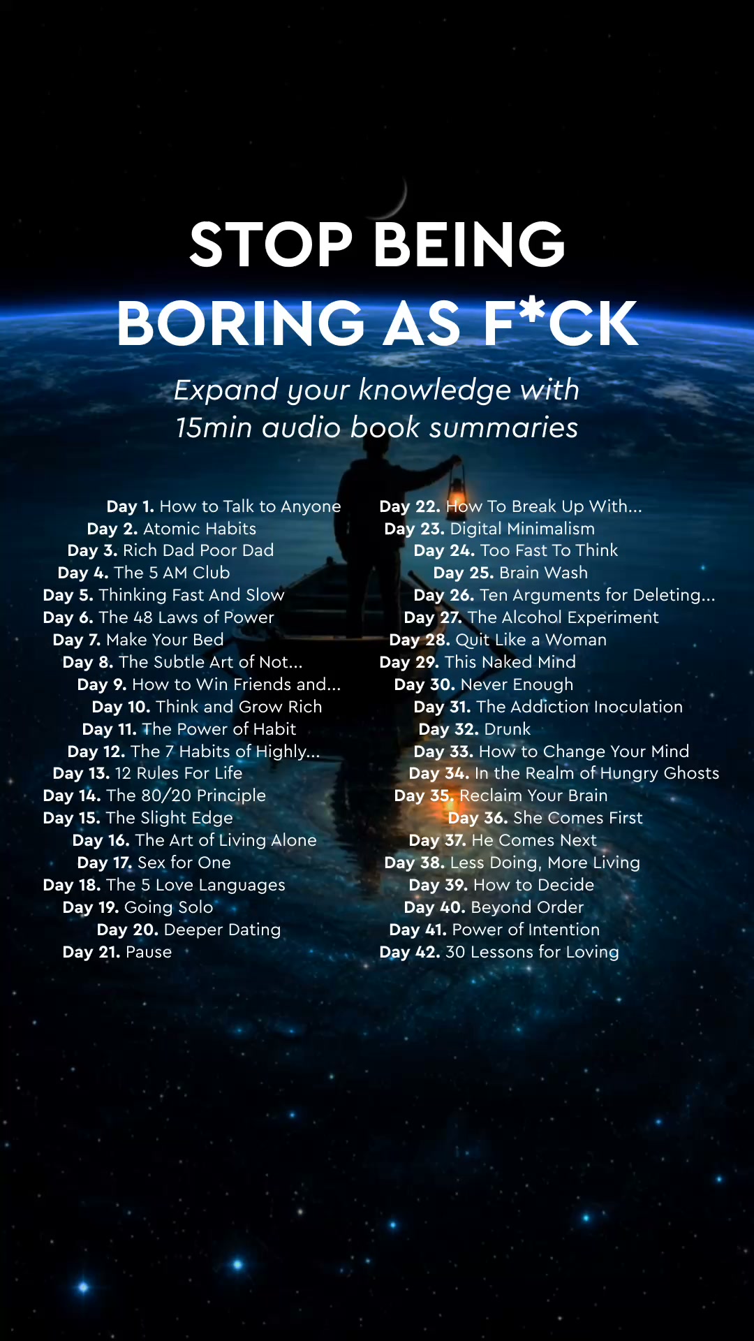 Blinkist Facebook ad: Stop Being Boring As F*ck With Blinkist, The App Apple…