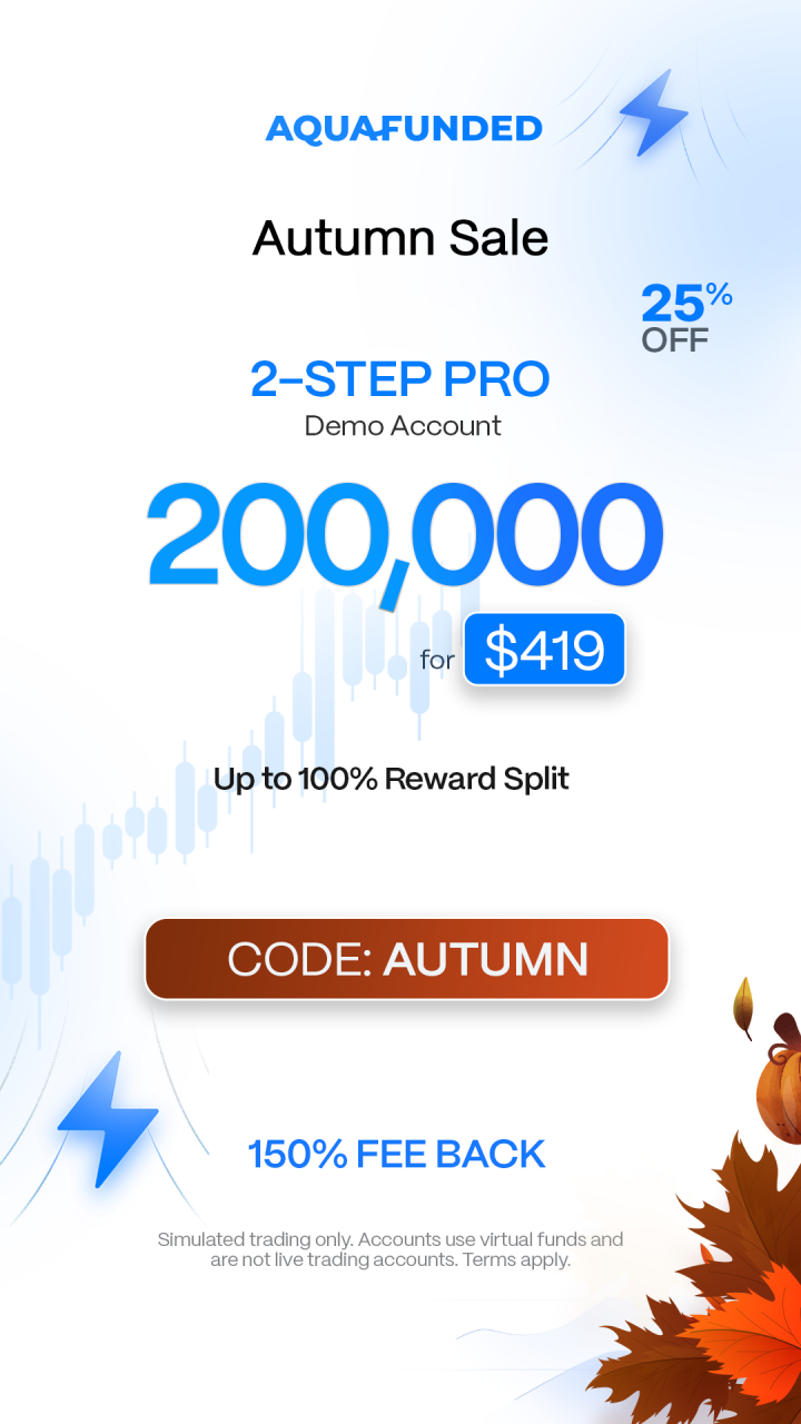 The Aqua Funded Facebook ad: Autumn Sale 25% Off 2-Step
