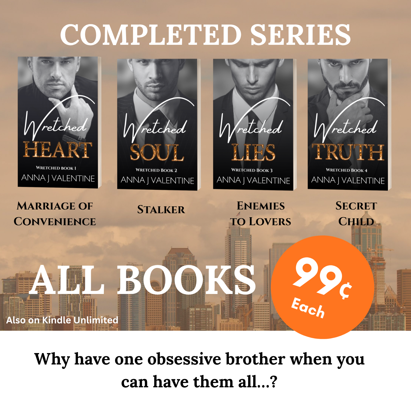 Anna J Valentine Books Facebook ad: Her first instinct was to run. Her second was to marry him.