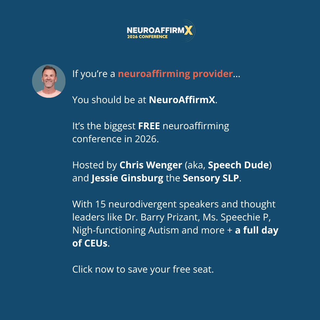Speech Dude Facebook ad: Free Neuroaffirming Summit