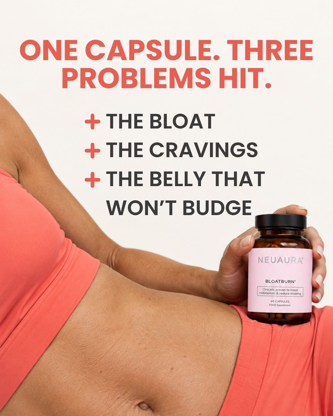 Neuaura Facebook ad: Beat Bloat in 60 Minutes