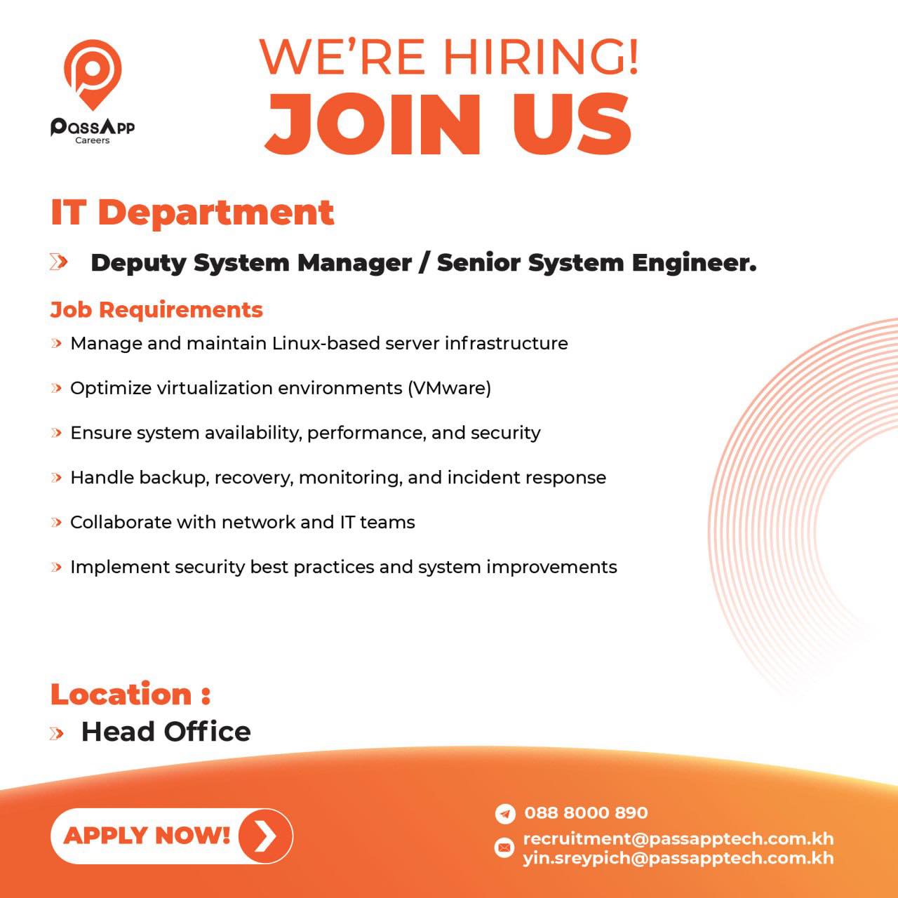 PassApp Careers Facebook ad: PassApp Technologies, Career Opportunities (IT Department)