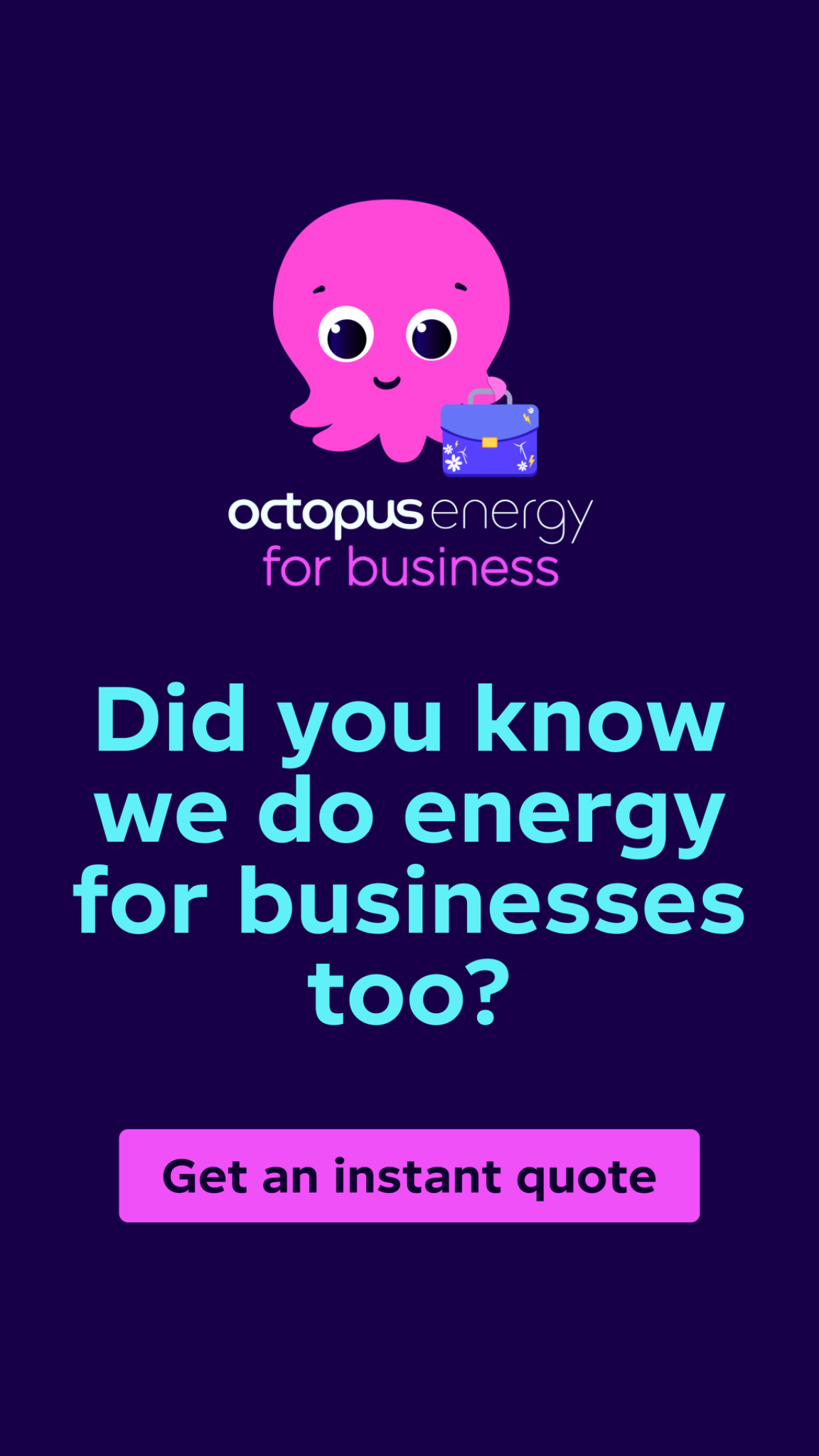 Octopus Energy for Business Facebook ad: Which? Award 9 Years In A Row