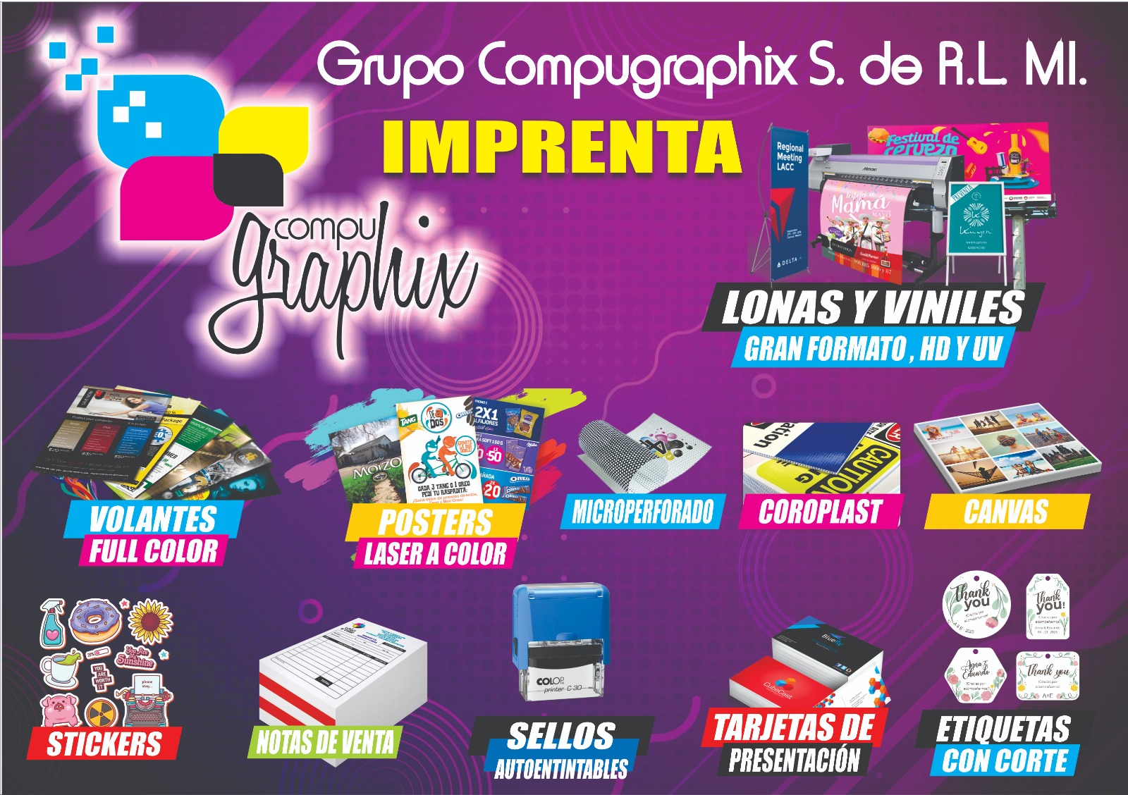 Grupo Compugraphix Facebook ad: Servicio de impresión