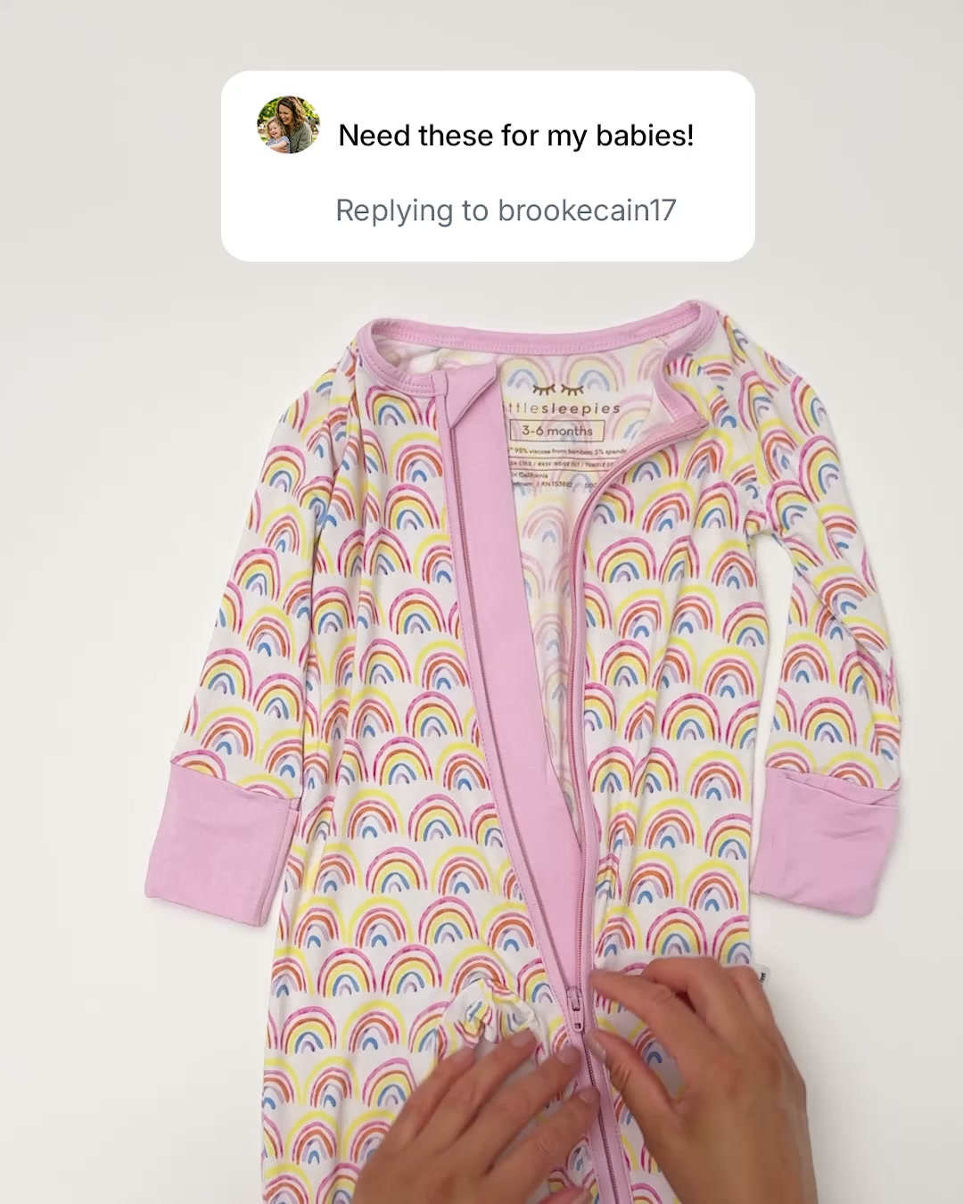 Little Sleepies Facebook ad: Moms LS