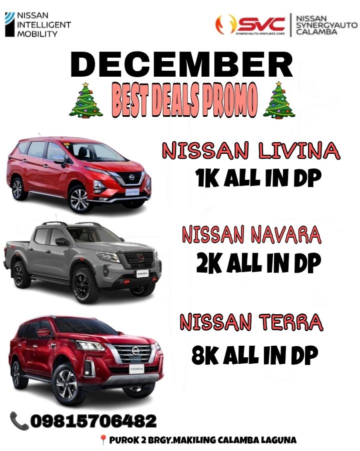Nissan SVC Calamba By Edilbert Lontoc Facebook ad: Nissan SVC CALAMBA- December Promo!