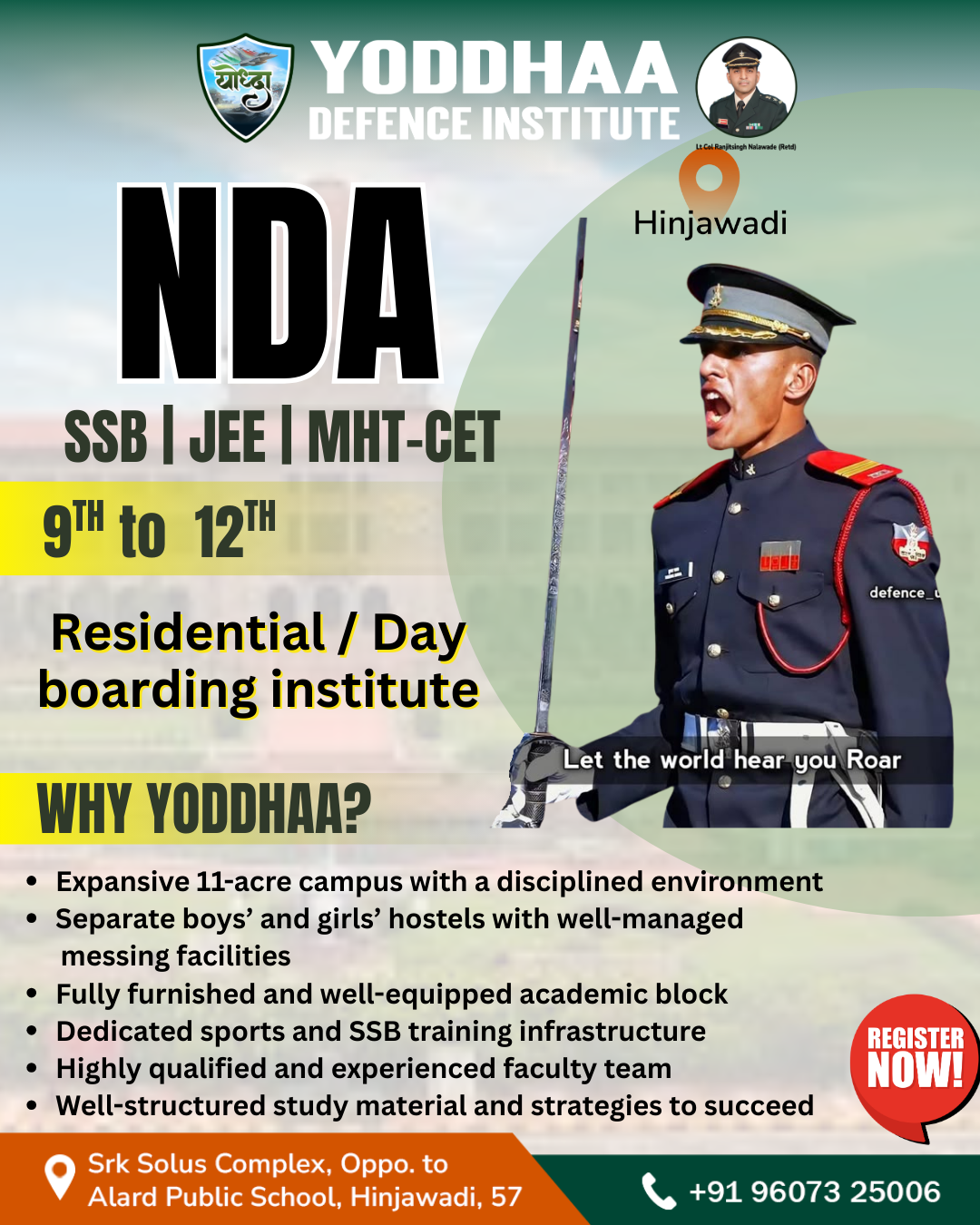 Yoddhaa Defence Institute Facebook ad: Start NDA & JEE Prep Early