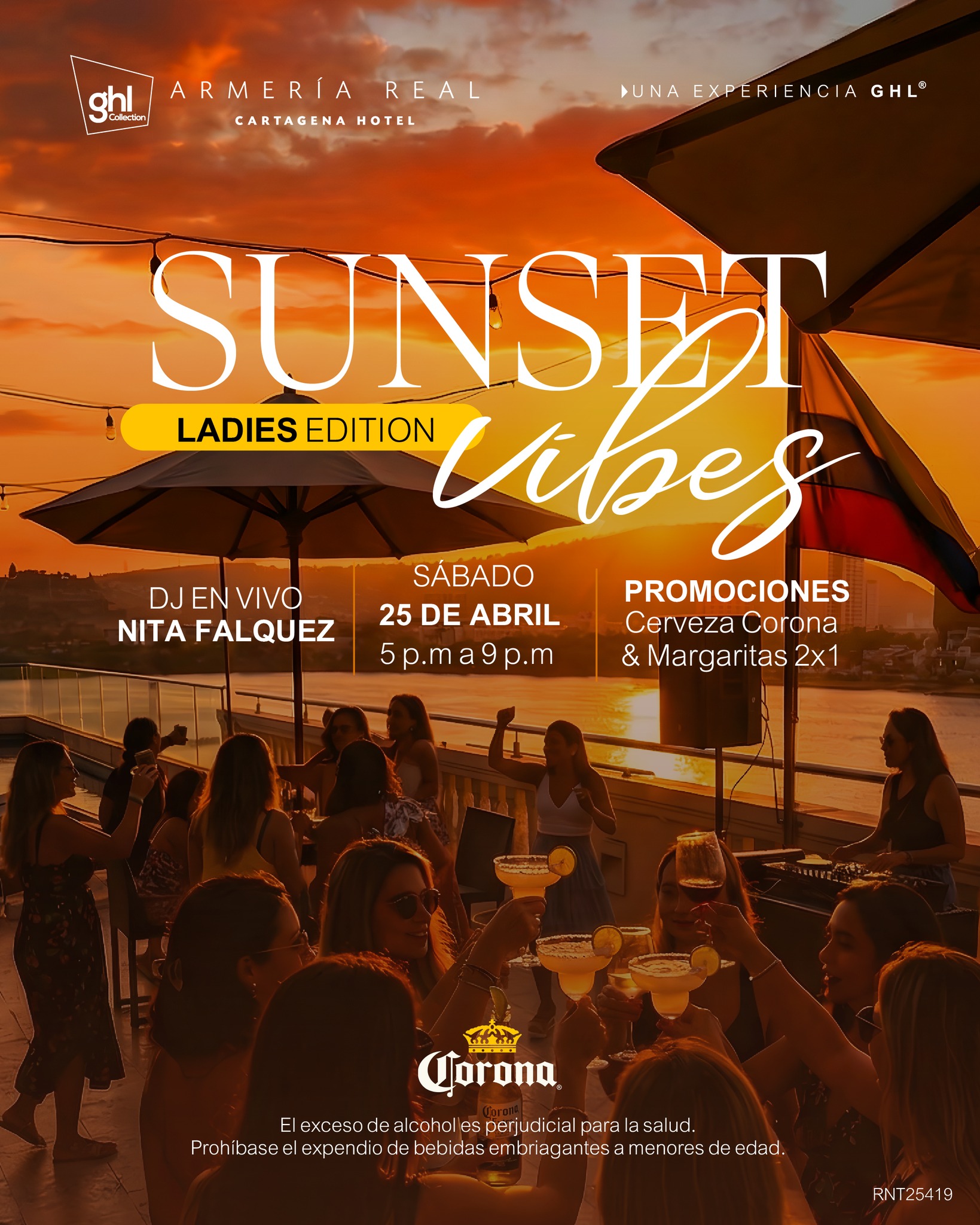 GHL Collection Armería Real Hotel Facebook ad: Vive nuestro 𝗦𝘂𝗻𝘀𝗲𝘁 𝘃𝗶𝗯𝗲𝘀: 𝗹𝗮𝗱𝗶𝗲𝘀…