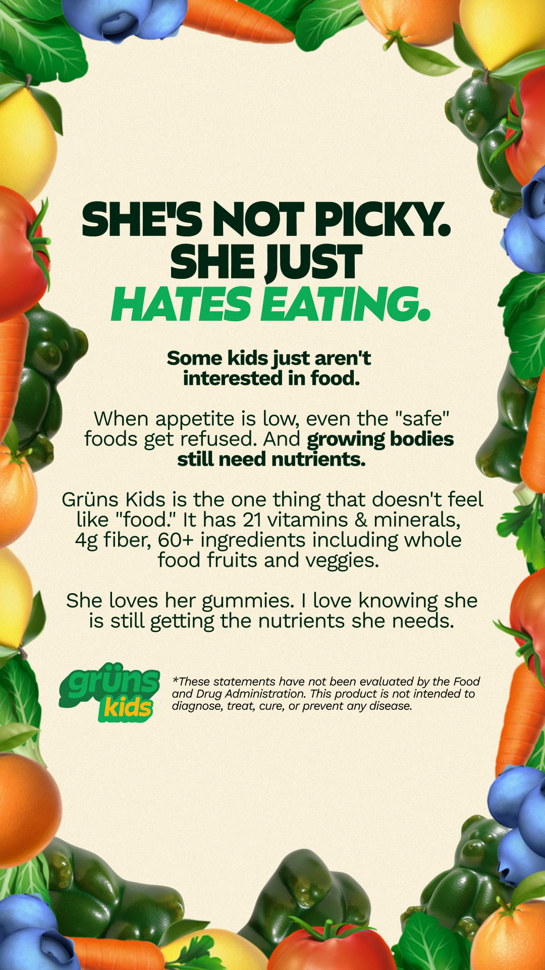 Grüns Kids Facebook ad