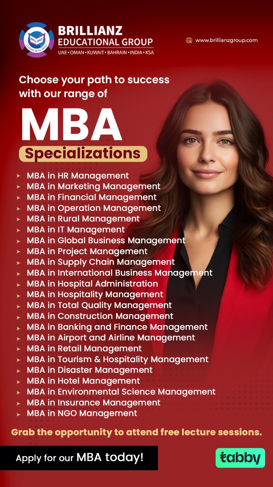 Distance Education for Working Professionals Facebook ad: Lead with Knowledge, Your MBA, Your Future.