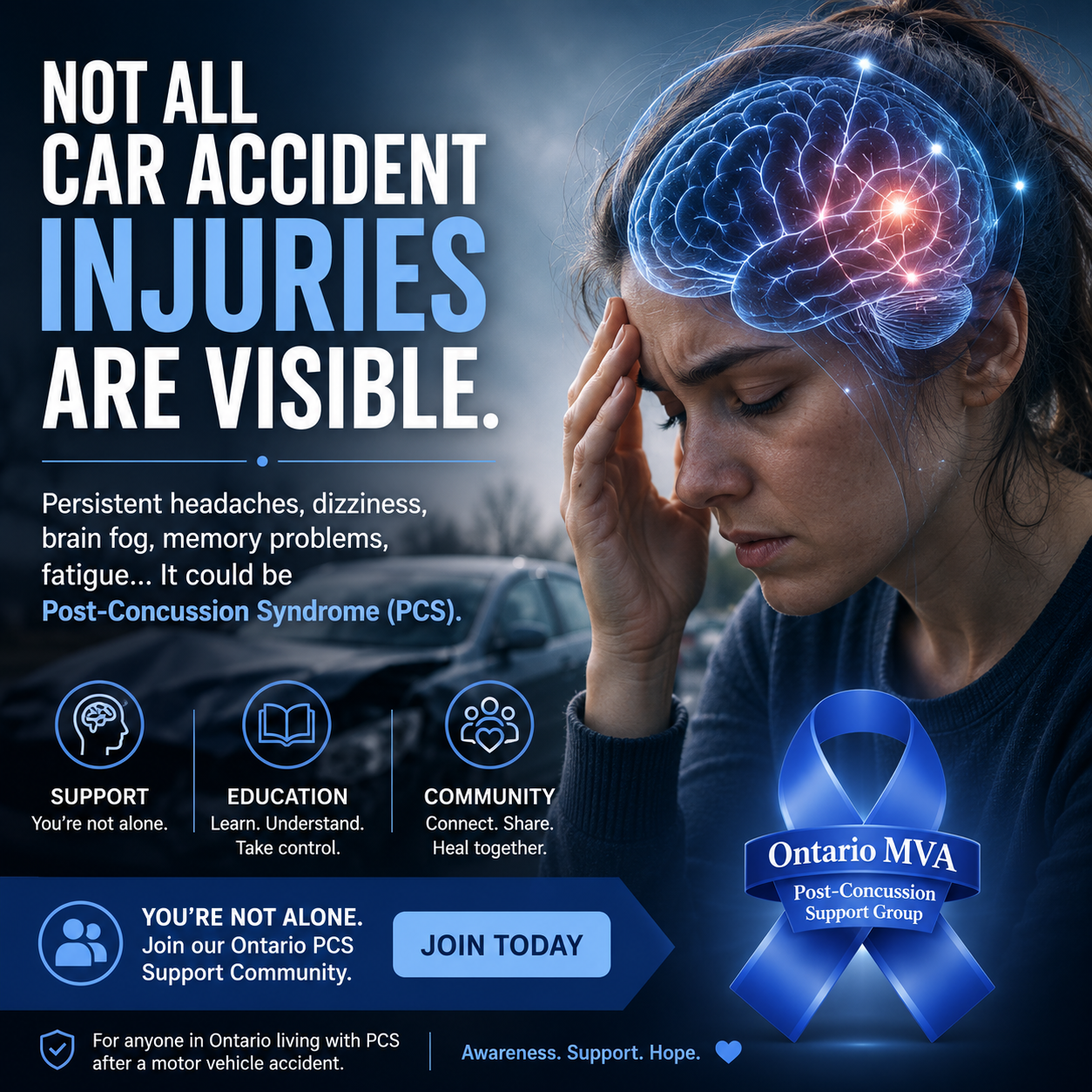 Olivia Rose Facebook ad: Ontario MVA Post-Concussion Support Group
