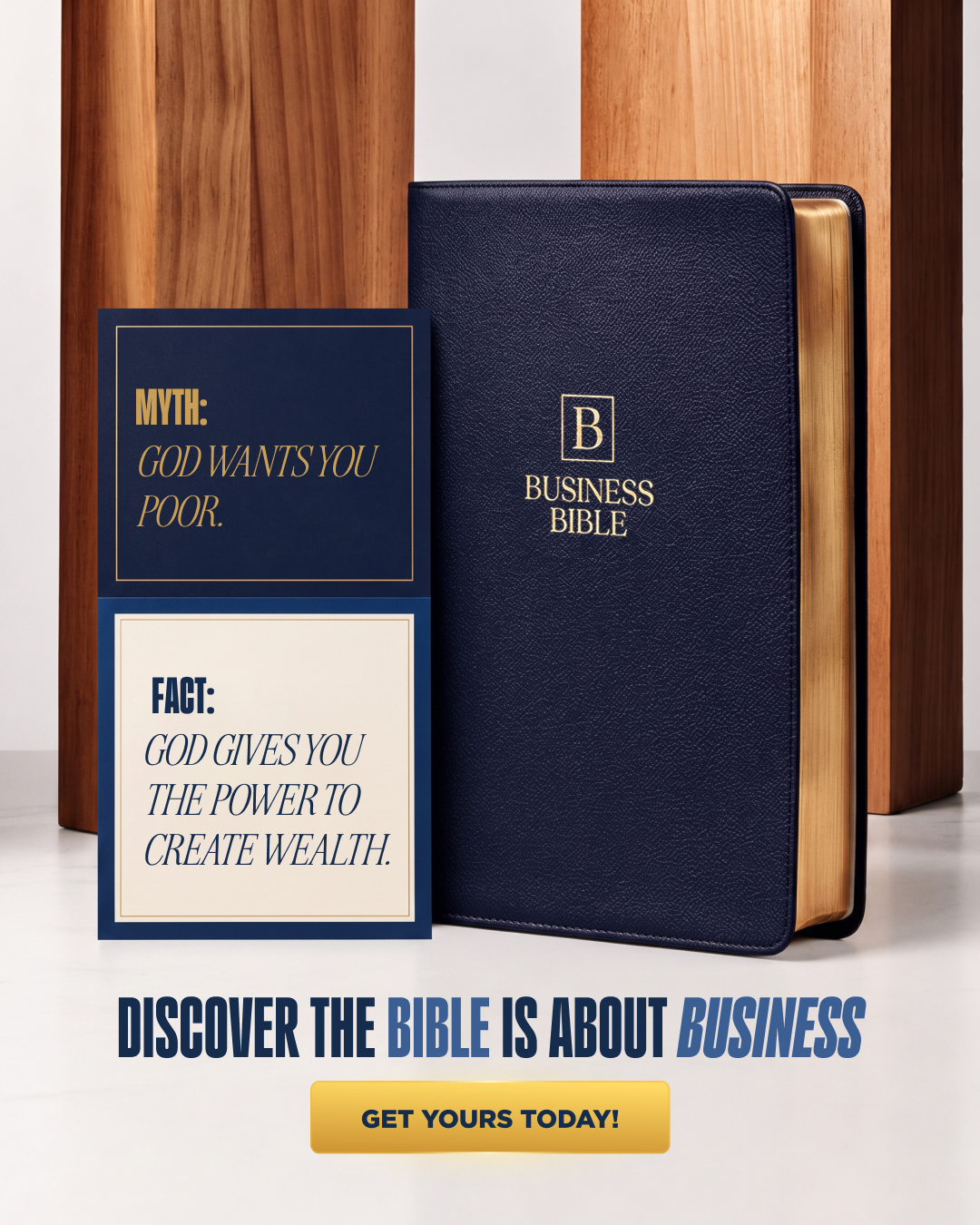 Business Bible Facebook ad: MYTH: GOD WANTS YOU POOR.