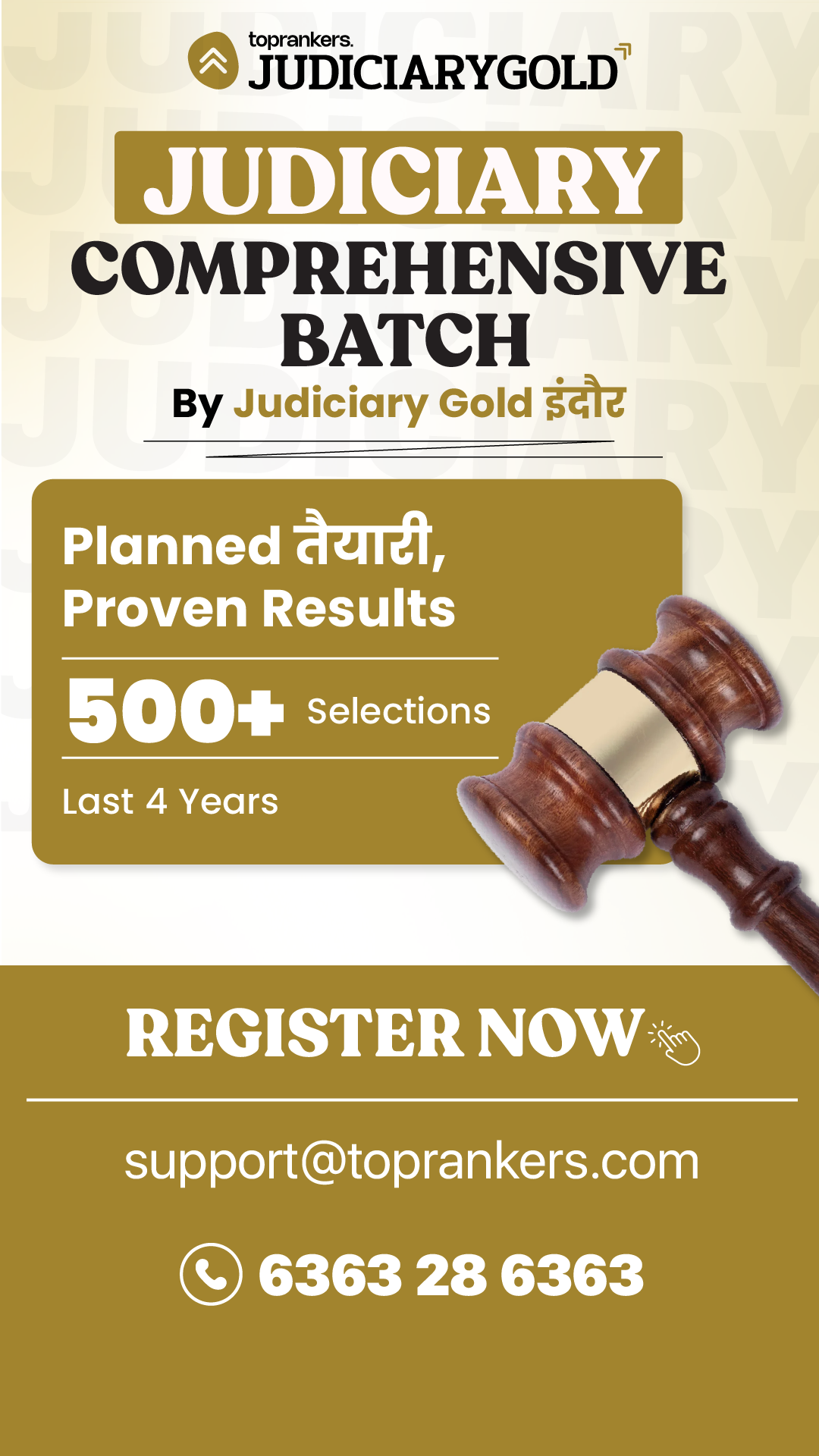 Judiciary Gold Indore Facebook ad from Mar 20, 2026