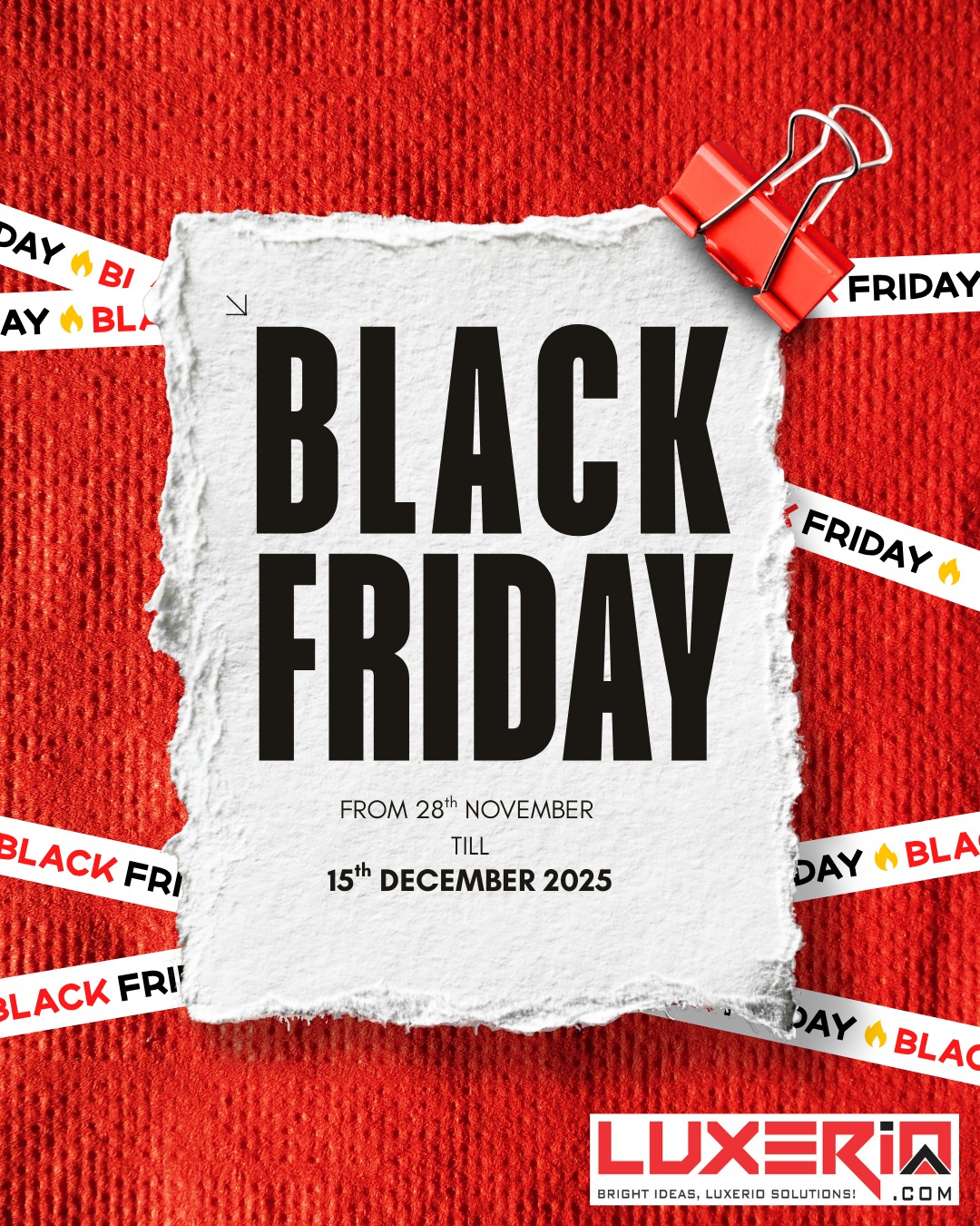 luxerio.corp Facebook ad: Luxerio makes Black Friday effortless.