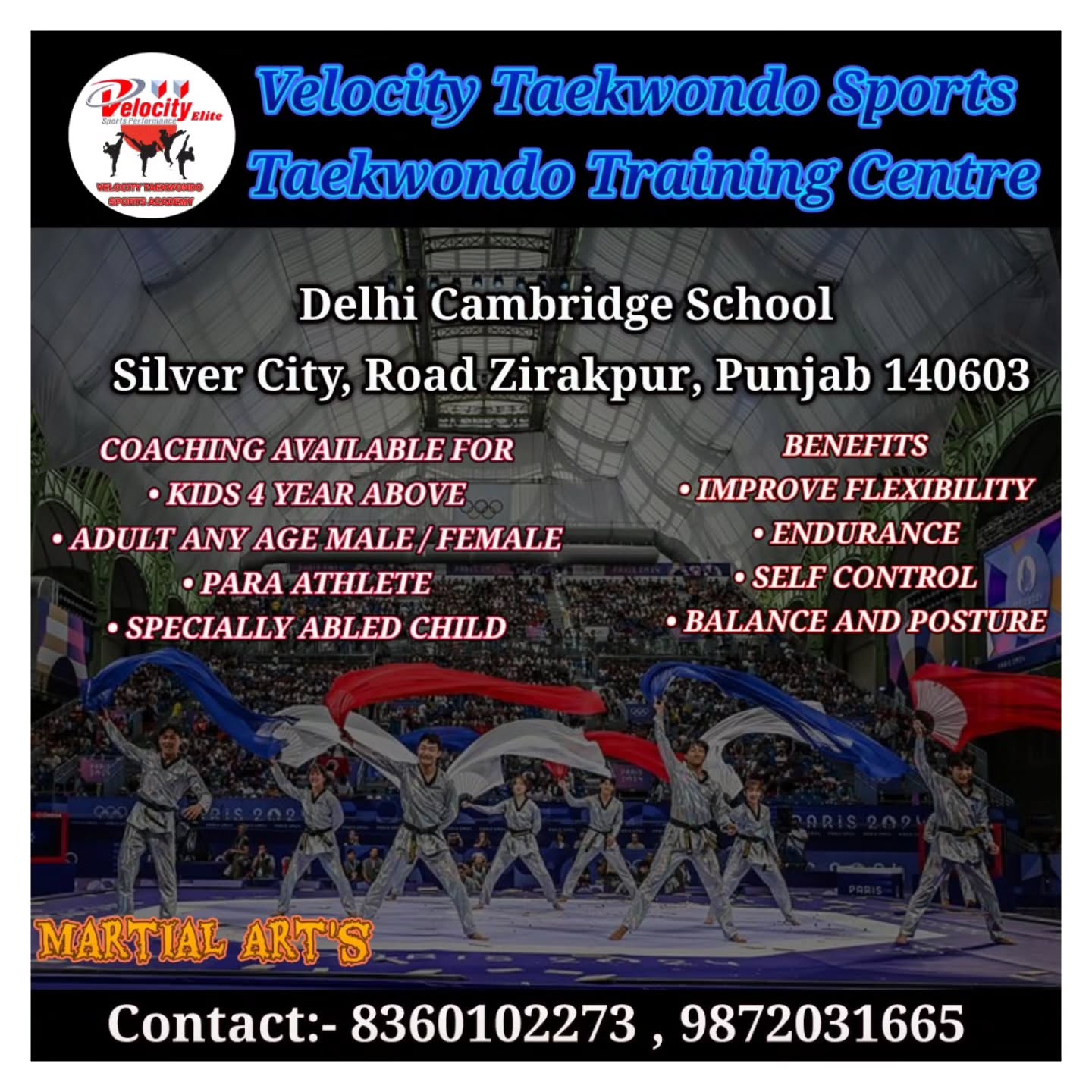 velocity_taekwondo_sports Facebook ad from Nov 8, 2025