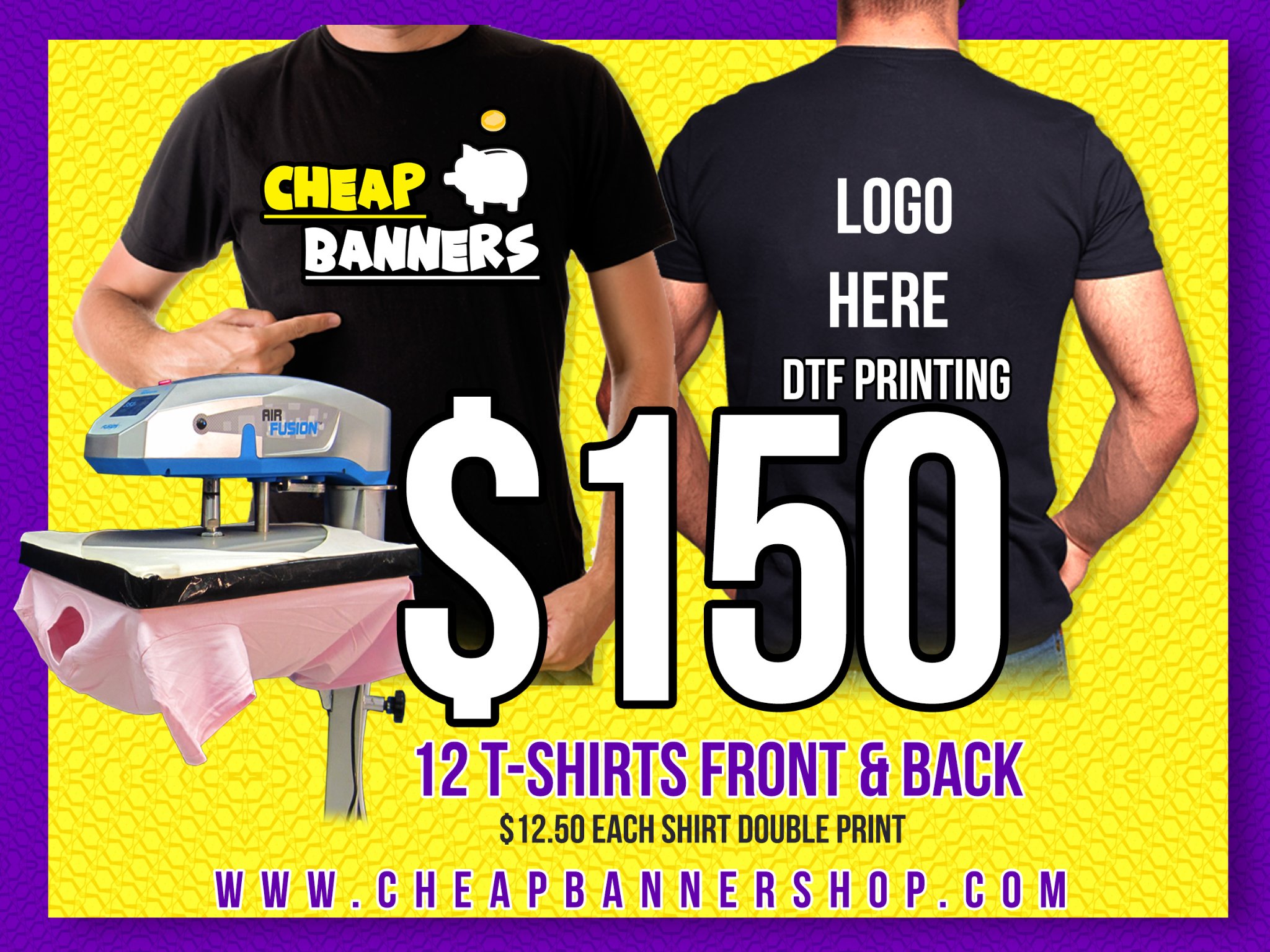 Mario Frias Facebook ad: 12 Front and Back Printed Shirts