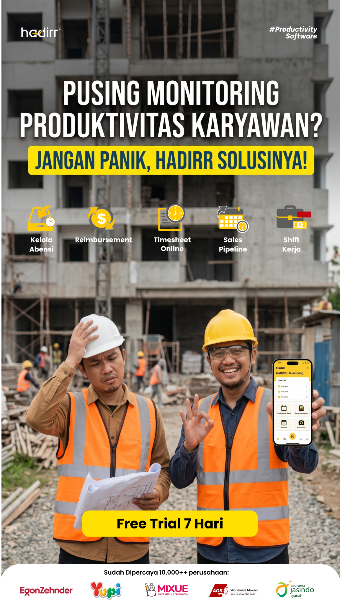 Hadirr Facebook ad: Aplikasi Absensi Karyawan Online