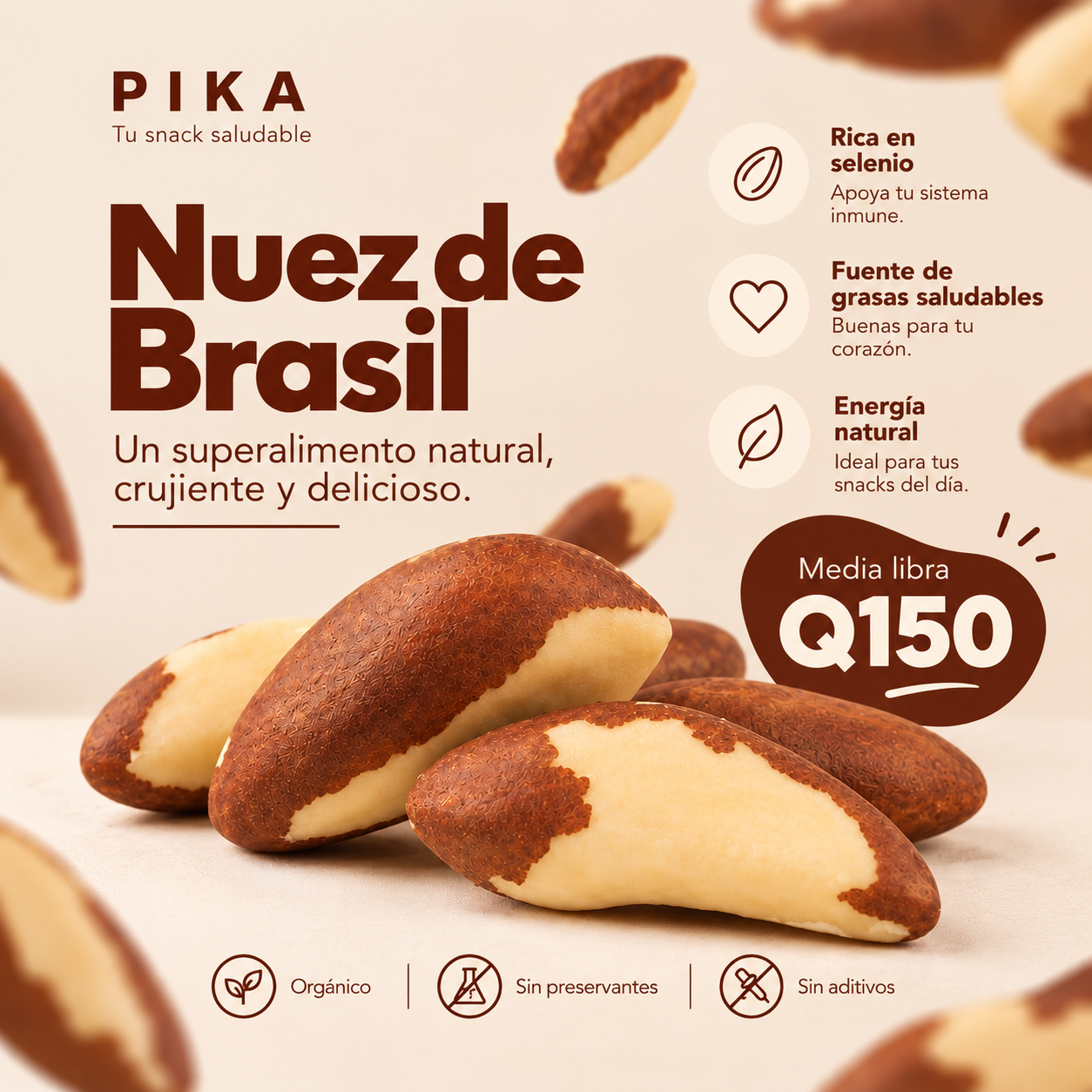 Pika Guatemala Facebook ad: Nuez de Brasil 100%