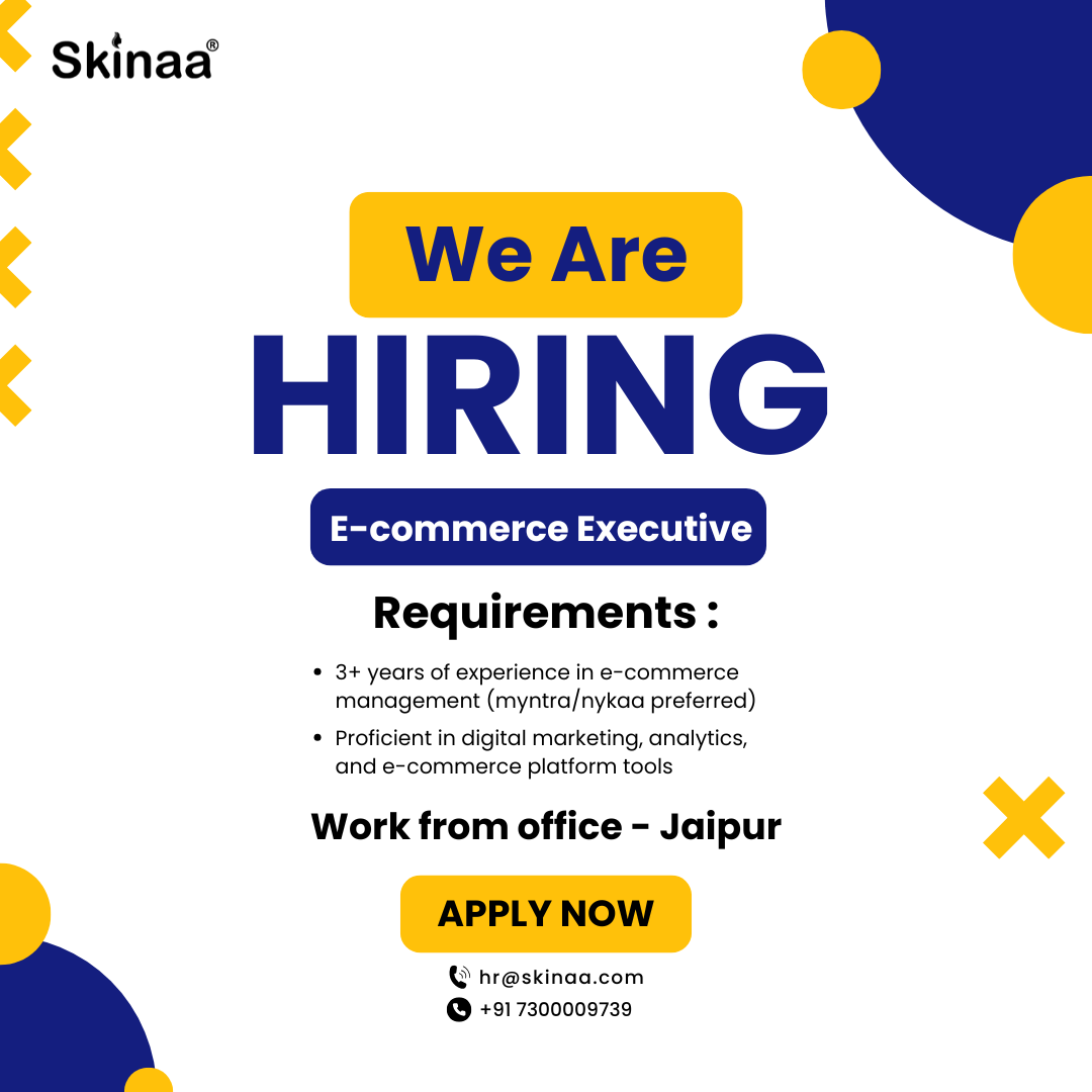 Skinaa Skincare Facebook ad: We’re Hiring, E-Commerce Executive!