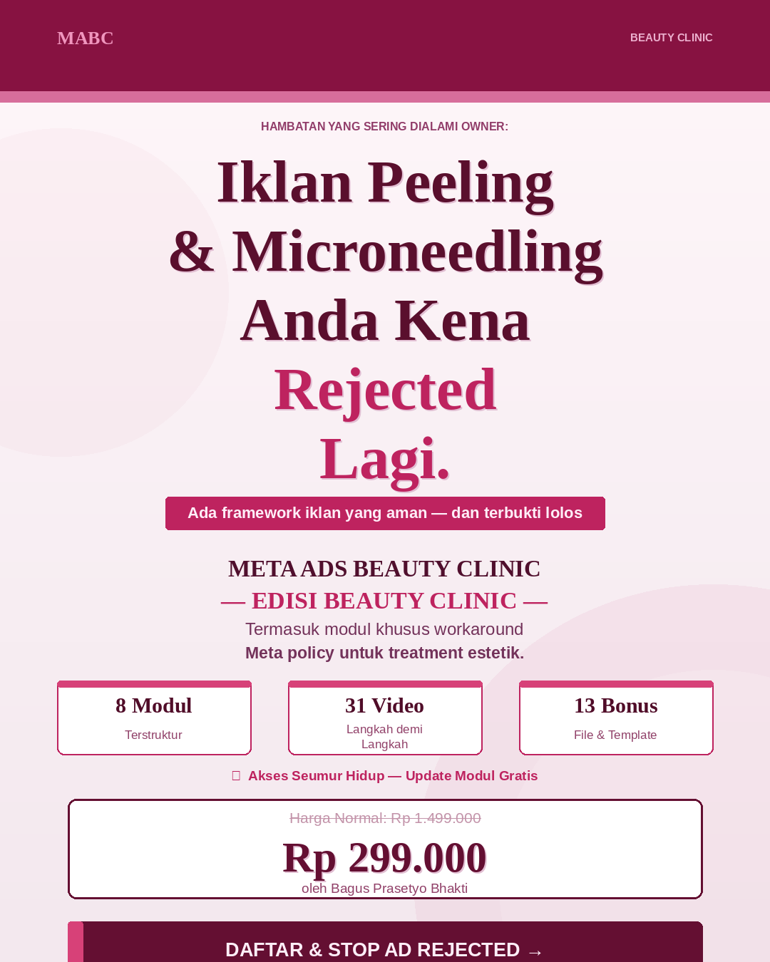 Bagus Prasetyo Bhakti Facebook ad: Tingkatkan Omset Klinik Kecantikan Kamu