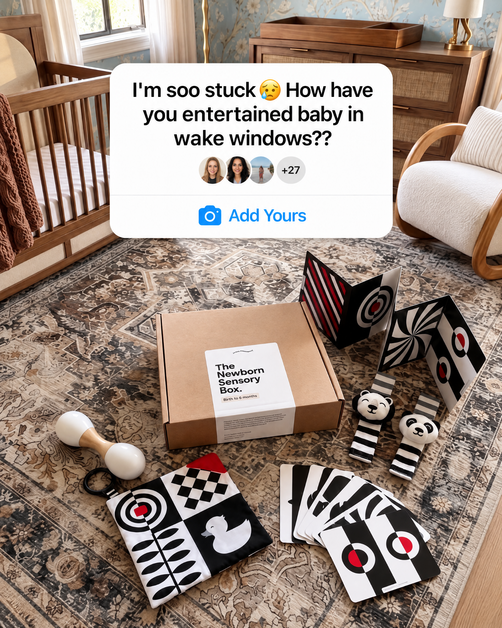 Priya & Peanut Facebook ad: The #1 Newborn Sensory Box