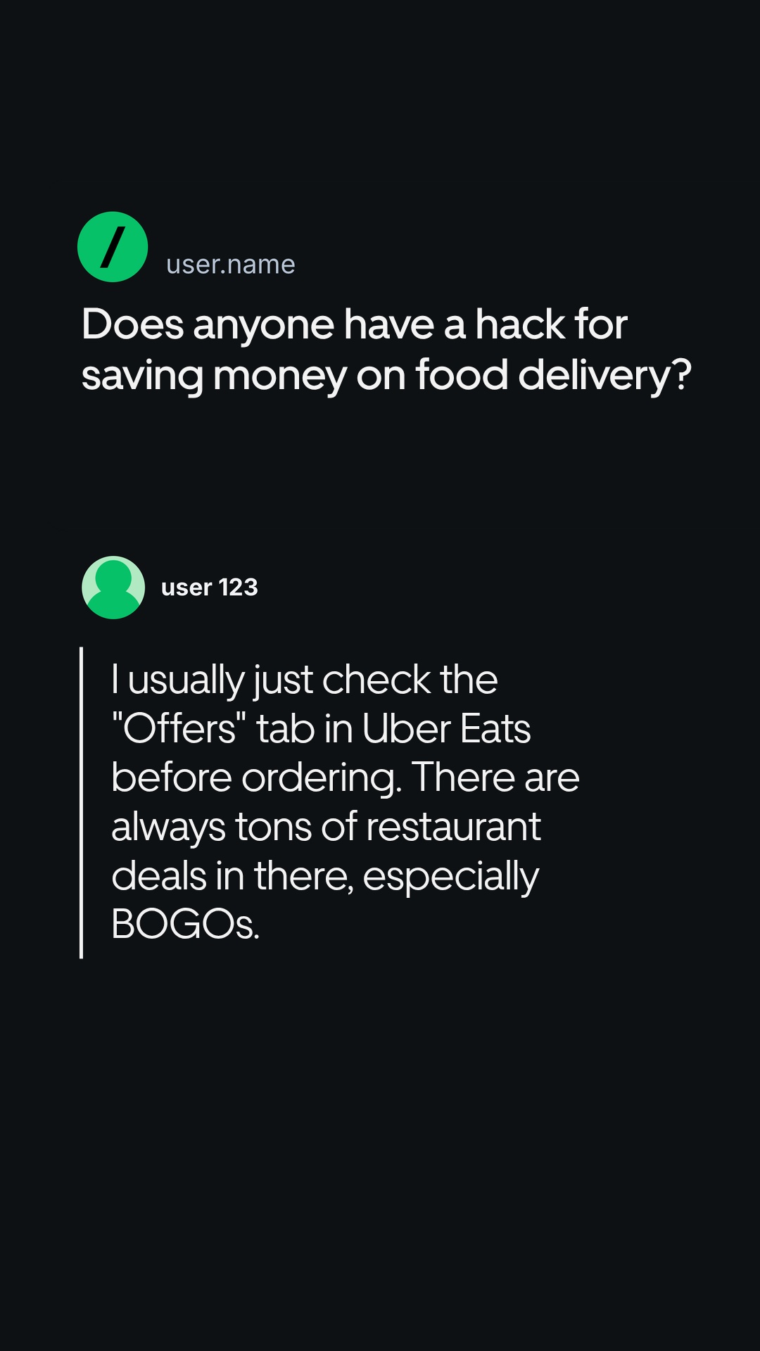 Uber Eats Facebook ad