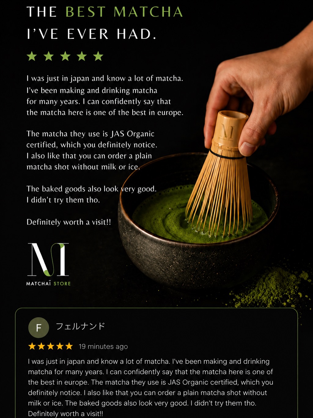 Matchai Store Facebook ad: The greatest compliment isn't what we say about…