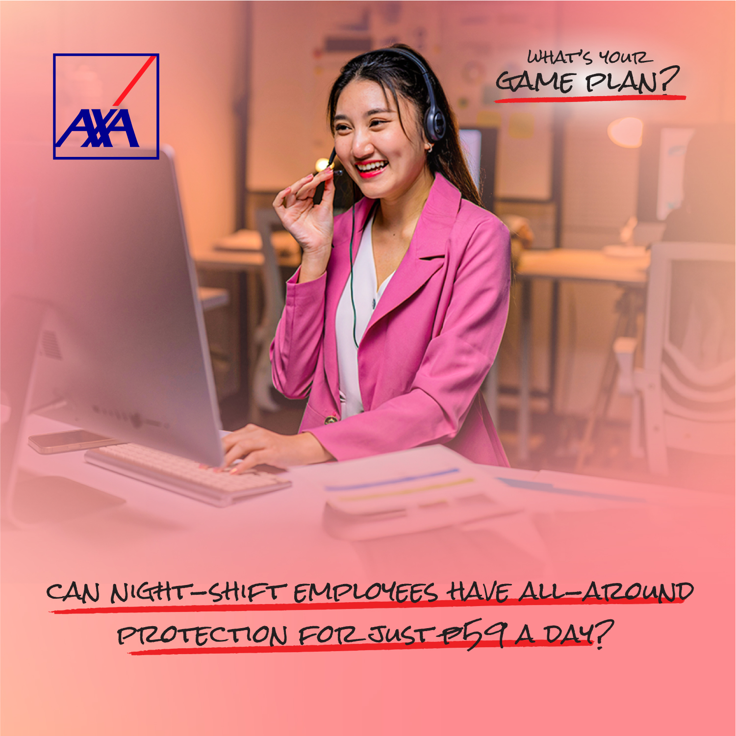 AXA Philippines Facebook ad: Insurance for Night Workers